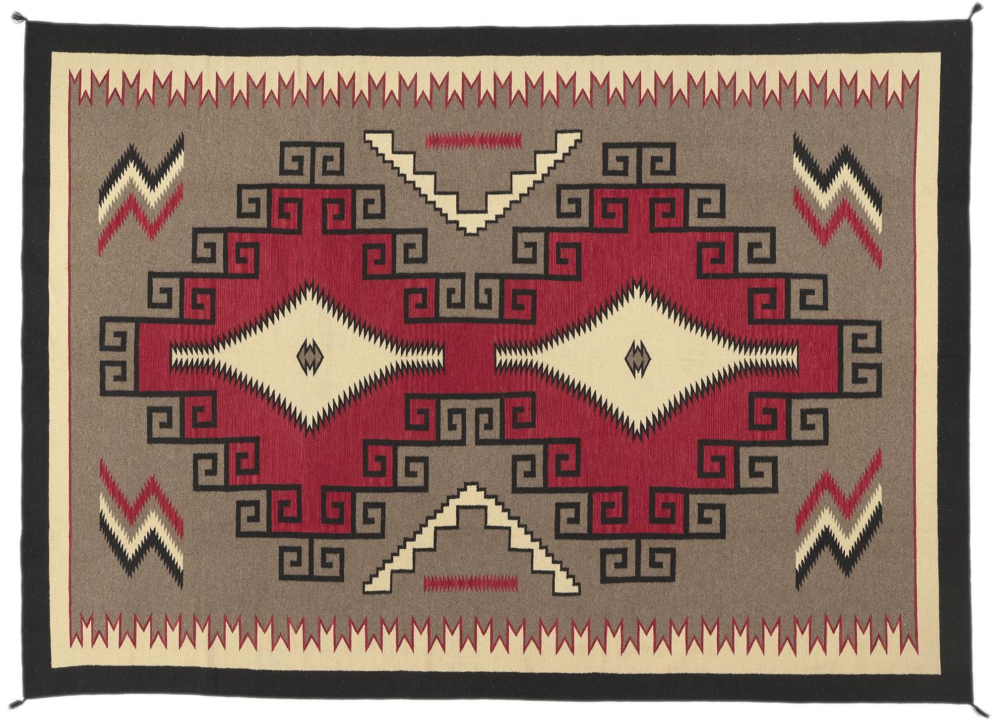Contemporary Santa Fe Southwest Modern Ganado Navajo-Style Rug  For Sale 4