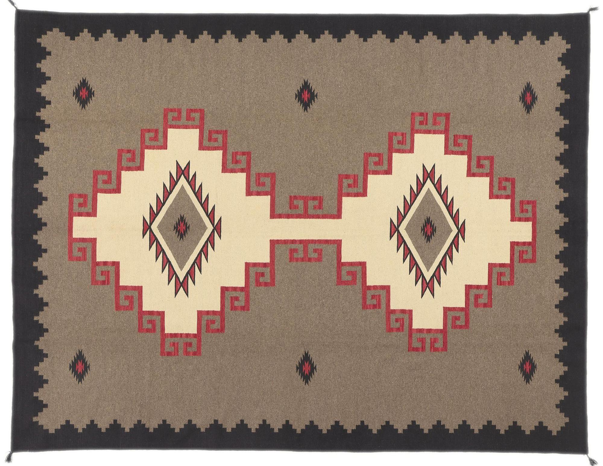 Contemporary Santa Fe Southwest Modern Ganado Navajo-Style Rug im Angebot 3
