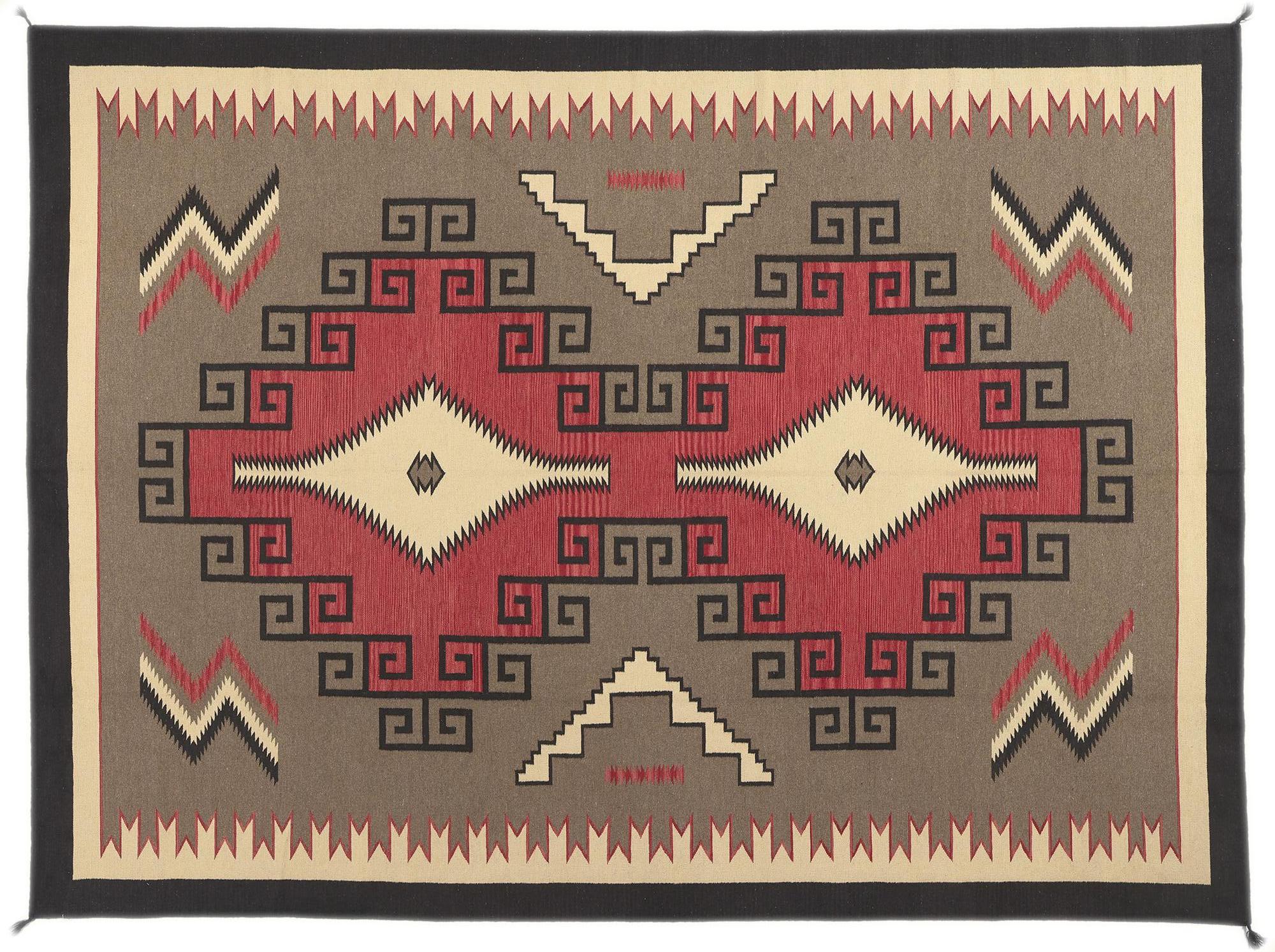 Contemporary Santa Fe Southwest Modern Ganado Navajo-Style Rug For Sale 4