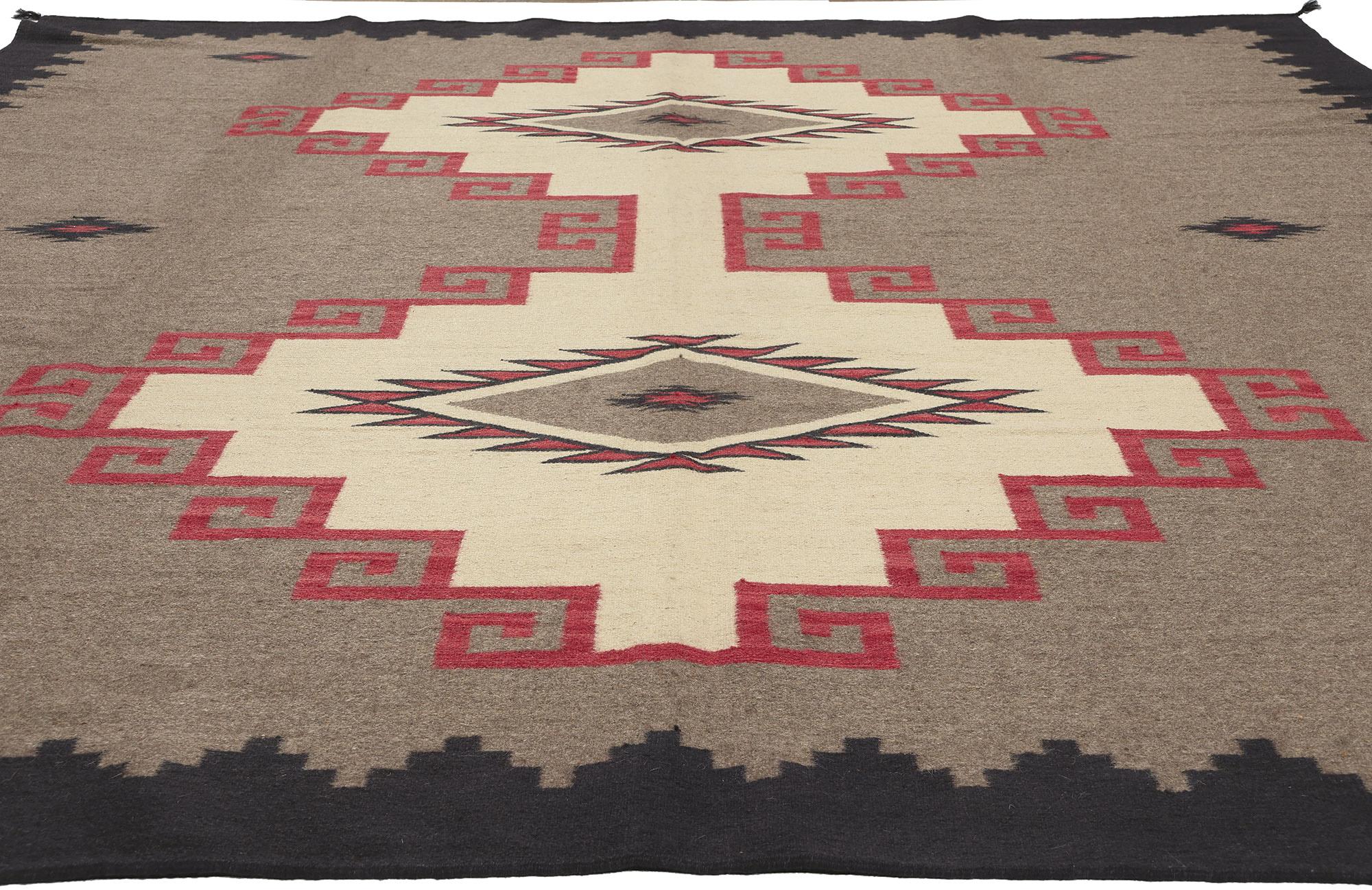 Contemporary Santa Fe Southwest Modern Ganado Navajo-Style Rug (Südasiatisch) im Angebot