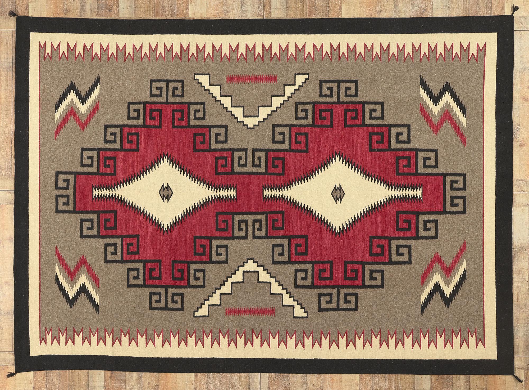 Contemporary Santa Fe Southwest Modern Ganado Navajo-Style Rug  For Sale 3