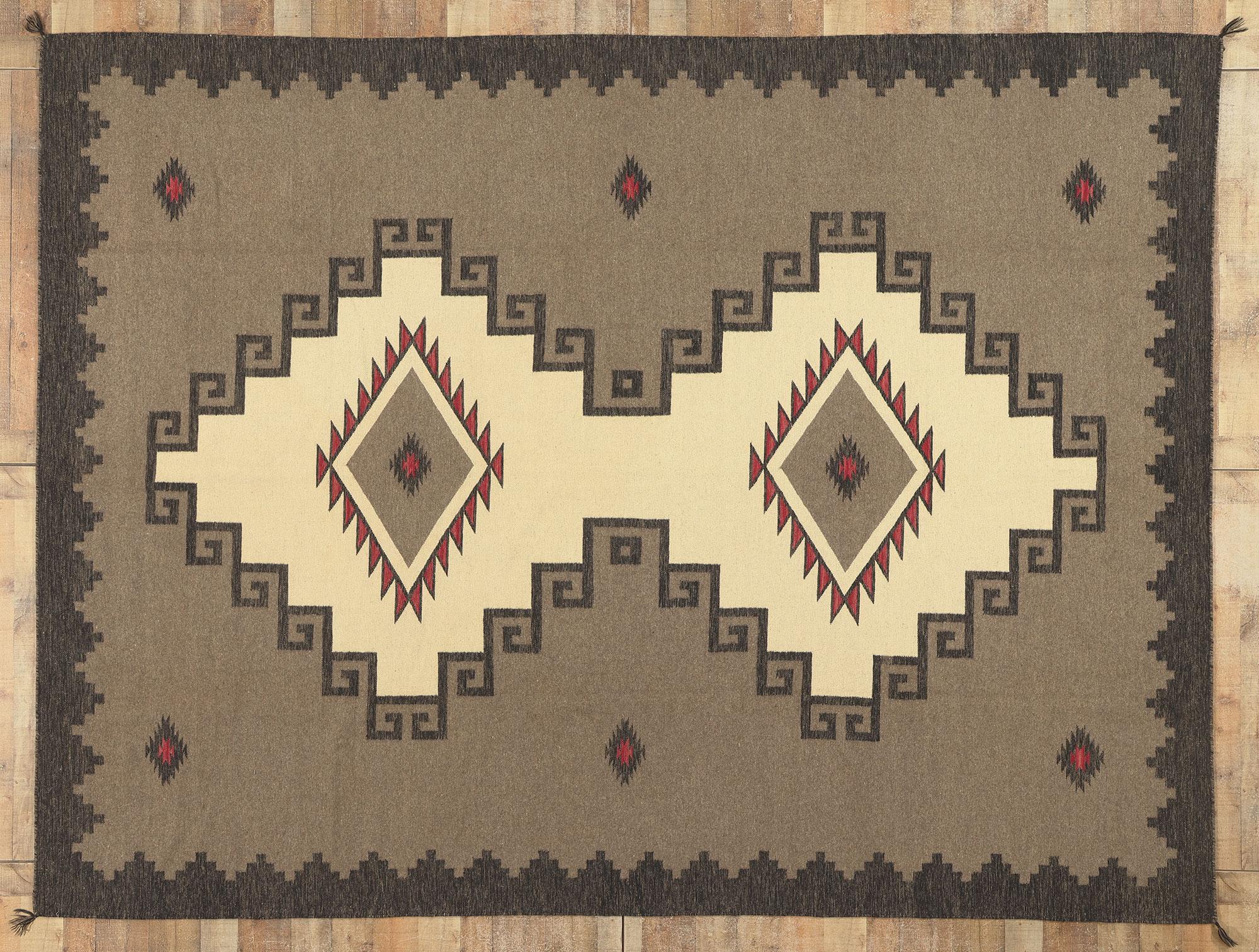 Contemporary Santa Fe Southwest Modern Ganado Navajo-Style Rug For Sale 3