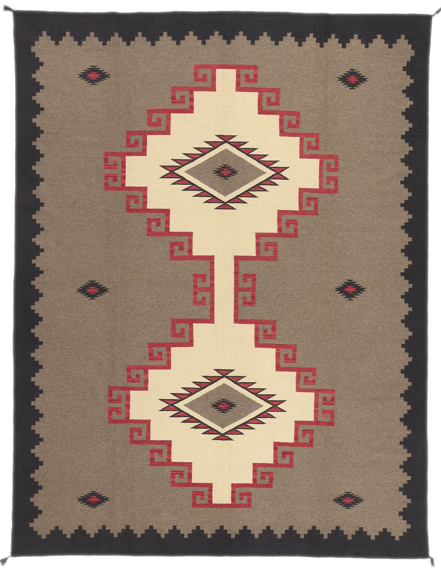 Contemporary Santa Fe Southwest Modern Ganado Navajo-Style Rug im Angebot