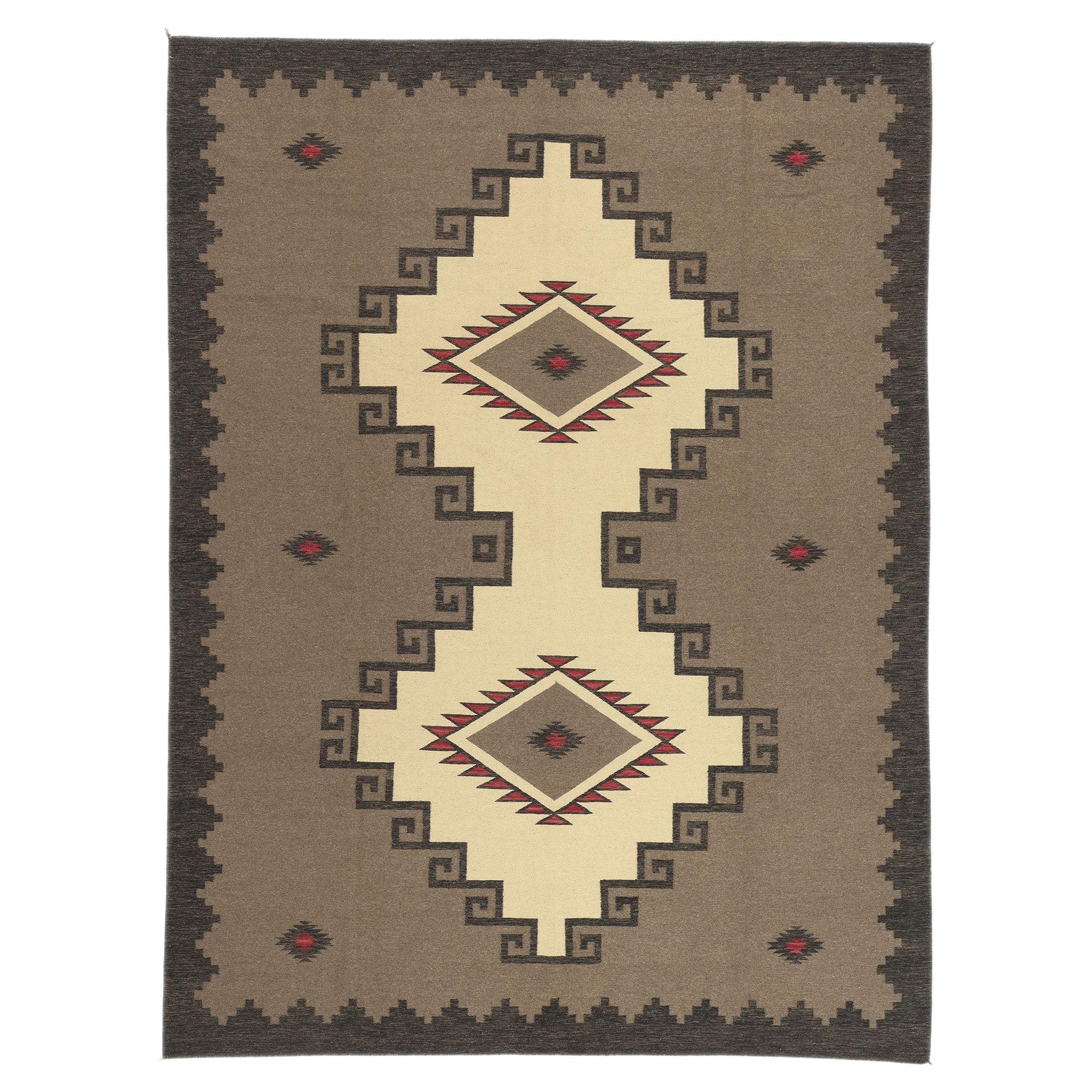 Contemporary Santa Fe Southwest Modern Ganado Navajo-Style Rug