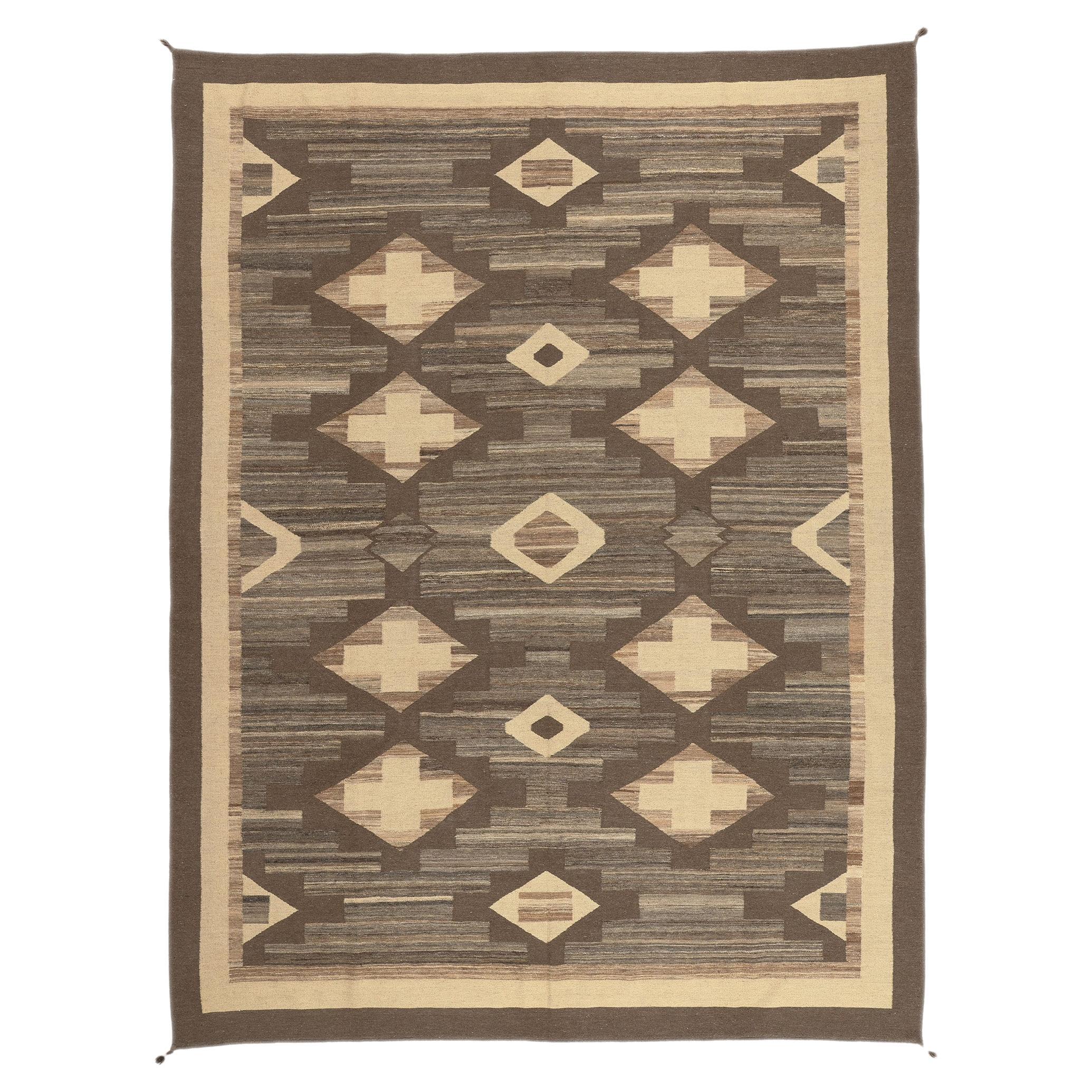 Contemporary Santa Fe Southwest Modern Ganado Navajo-Style Rug For Sale