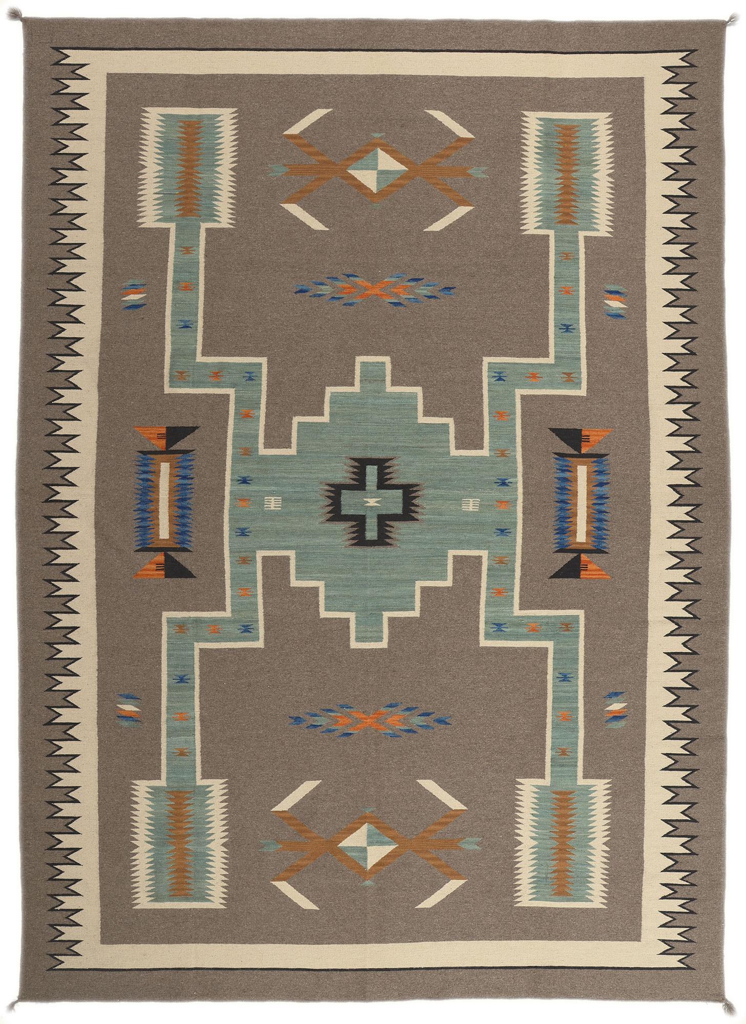 Tapis contemporain Santa Fe Southwest Modern Modern Navajo-Style avec motif de tempête en vente 3