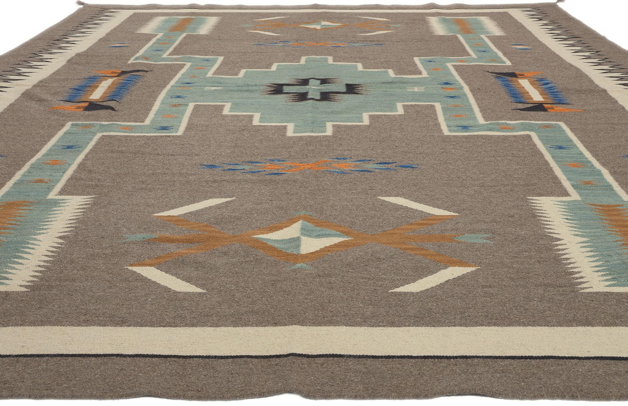 Sud-asiatique Tapis contemporain Santa Fe Southwest Modern Modern Navajo-Style avec motif de tempête en vente
