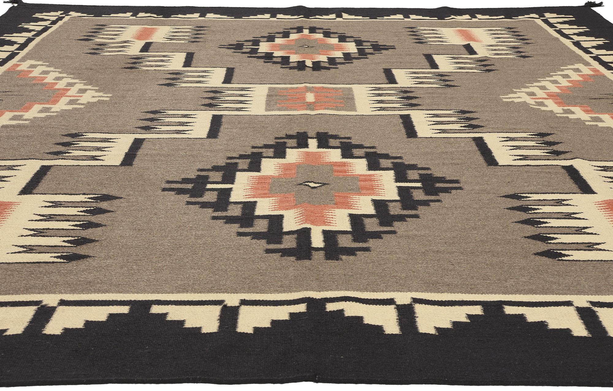 South Asian Contemporary Santa Fe Southwest Modern Navajo-Style Rug with Storm Pattern For Sale