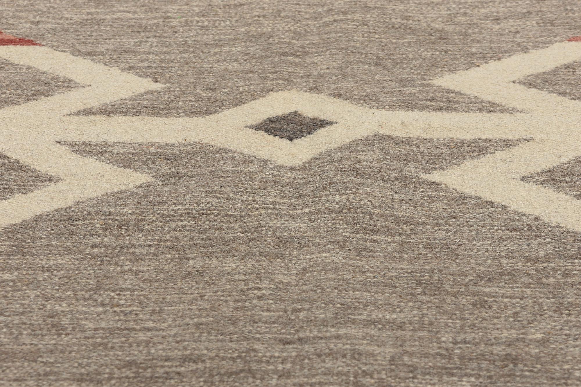 Contemporary Santa Fe Southwest Modern Navajo-Style Rug with Storm Pattern In New Condition For Sale In Dallas, TX