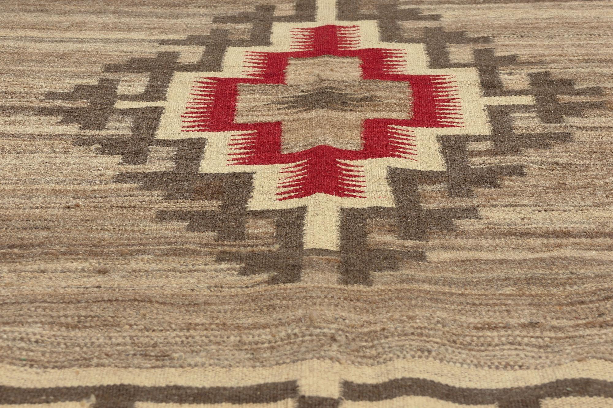 Contemporary Santa Fe Southwest Modern Navajo-Style Rug with Storm Pattern In New Condition For Sale In Dallas, TX