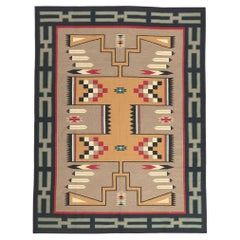 Antique Contemporary Santa Fe Southwest Modern Navajo-Style Rug with Storm Pattern