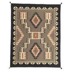Contemporary Santa Fe Southwest Modern Navajo-Style Rug with Storm Pattern