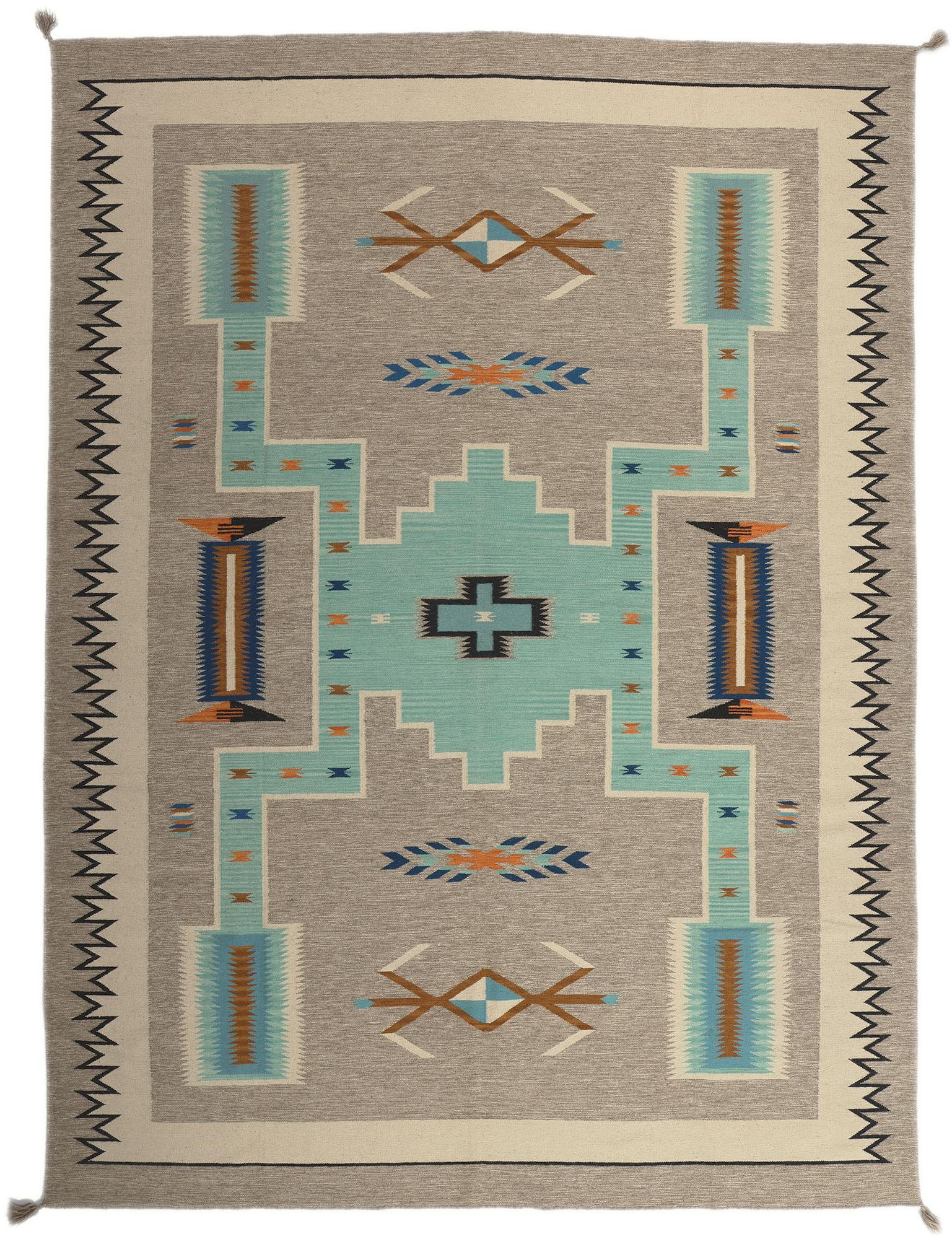 Southwest Modern Navajo-Style Storm Pattern Rug Contemporary Santa Fe For Sale 4