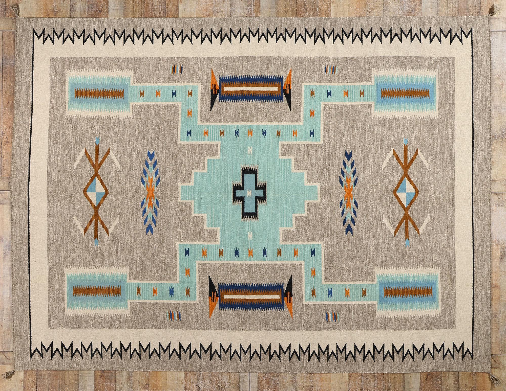 Southwest Modern Navajo-Style Storm Pattern Rug Contemporary Santa Fe For Sale 3