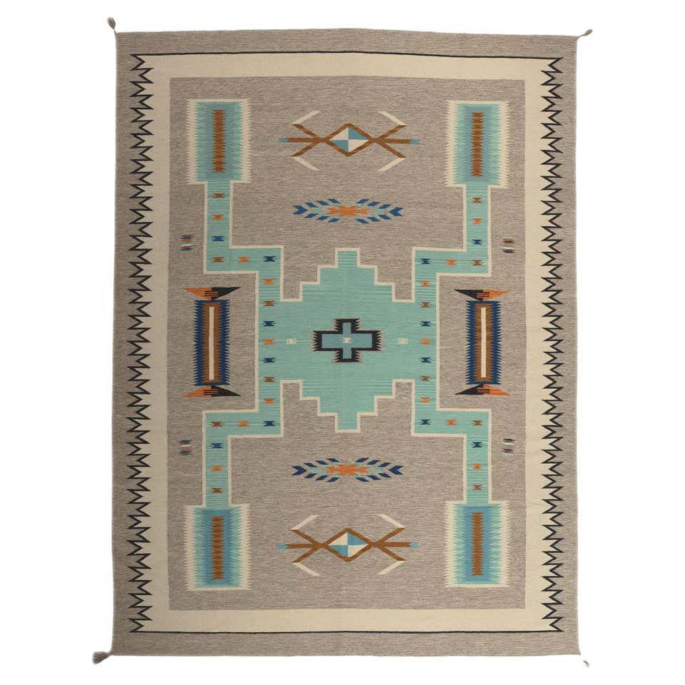 Contemporary Santa Fe Southwest Modern Navajo-Style Rug with Storm ...