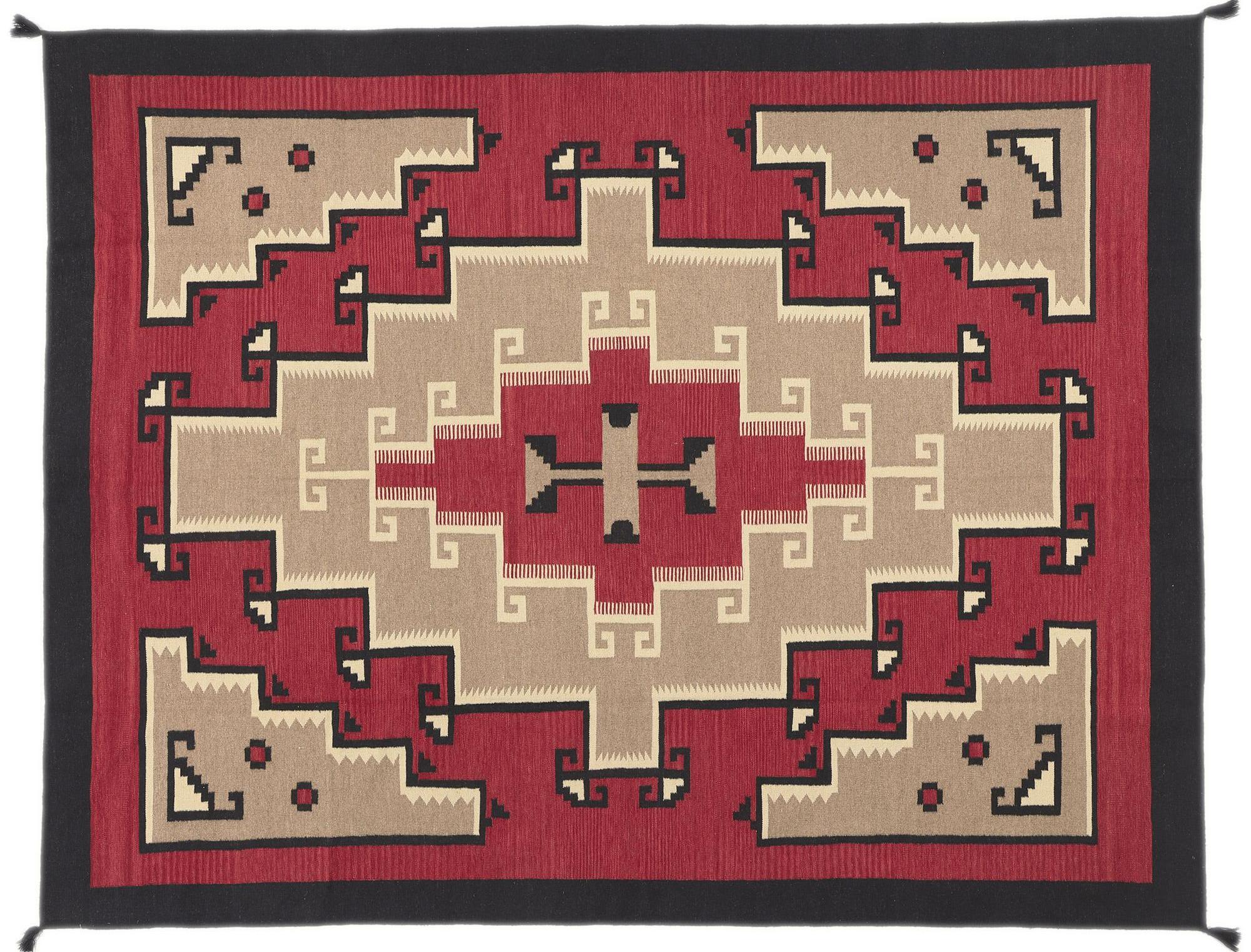 Contemporary Santa Fe Southwest Modern Red Ganado Navajo-Style Rug For Sale 4
