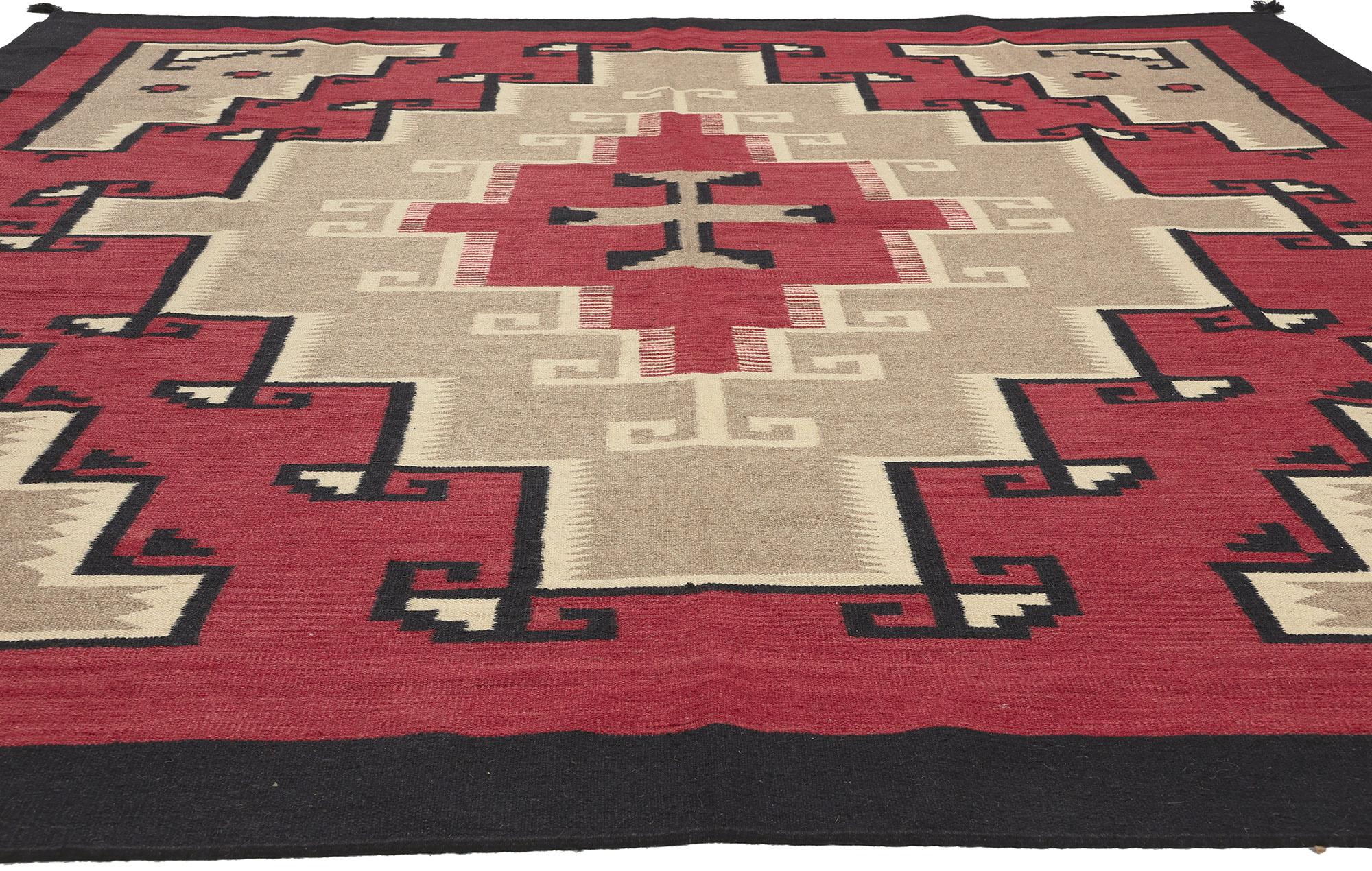 South Asian Contemporary Santa Fe Southwest Modern Red Ganado Navajo-Style Rug For Sale