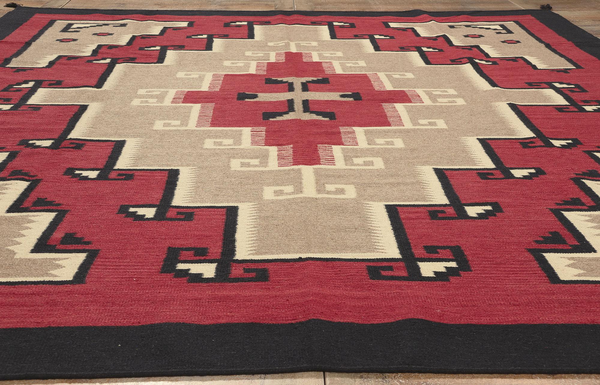 Contemporary Santa Fe Southwest Modern Red Ganado Navajo-Style Rug For Sale 2