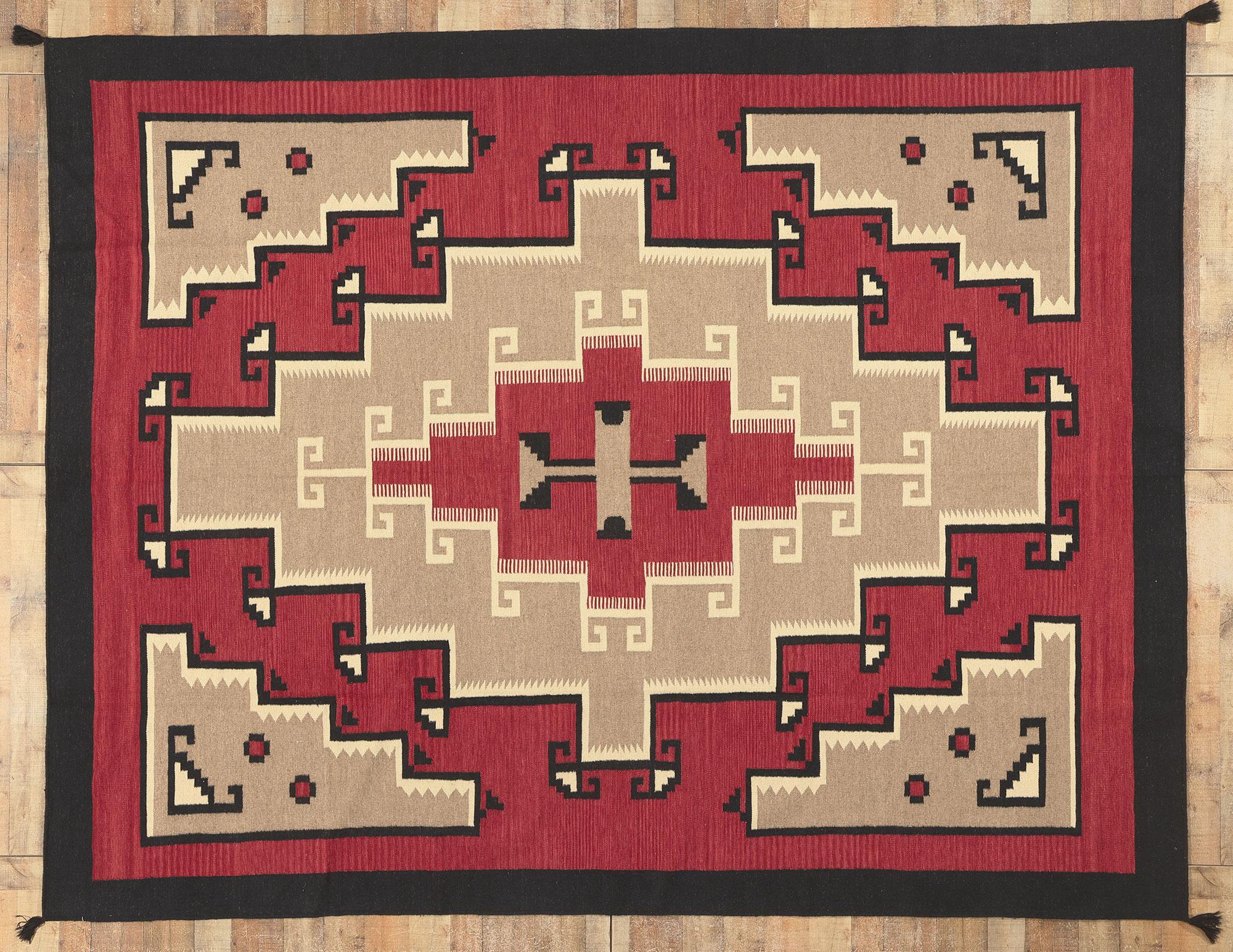 Contemporary Santa Fe Southwest Modern Red Ganado Navajo-Style Rug For Sale 3