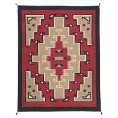 Contemporary Santa Fe Southwest Modern Red Ganado Navajo-Style Rug