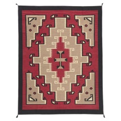 Tappeto a tessitura piatta contemporaneo di Santa Fe Southwest Modern Desert Navajo-Style