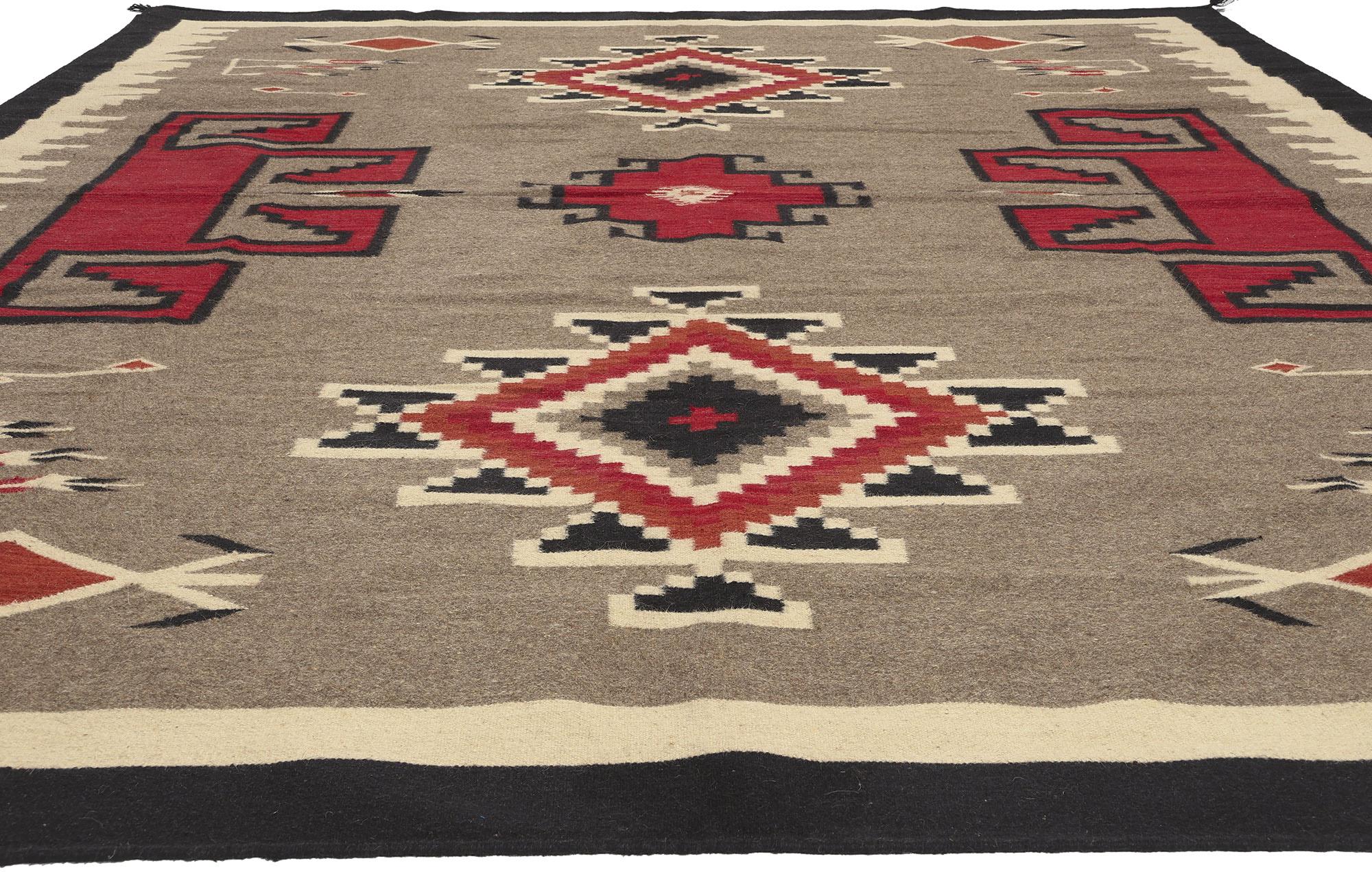 South Asian Contemporary Santa Fe Southwest Modern Teec Nos Pos Navajo-Style Rug For Sale