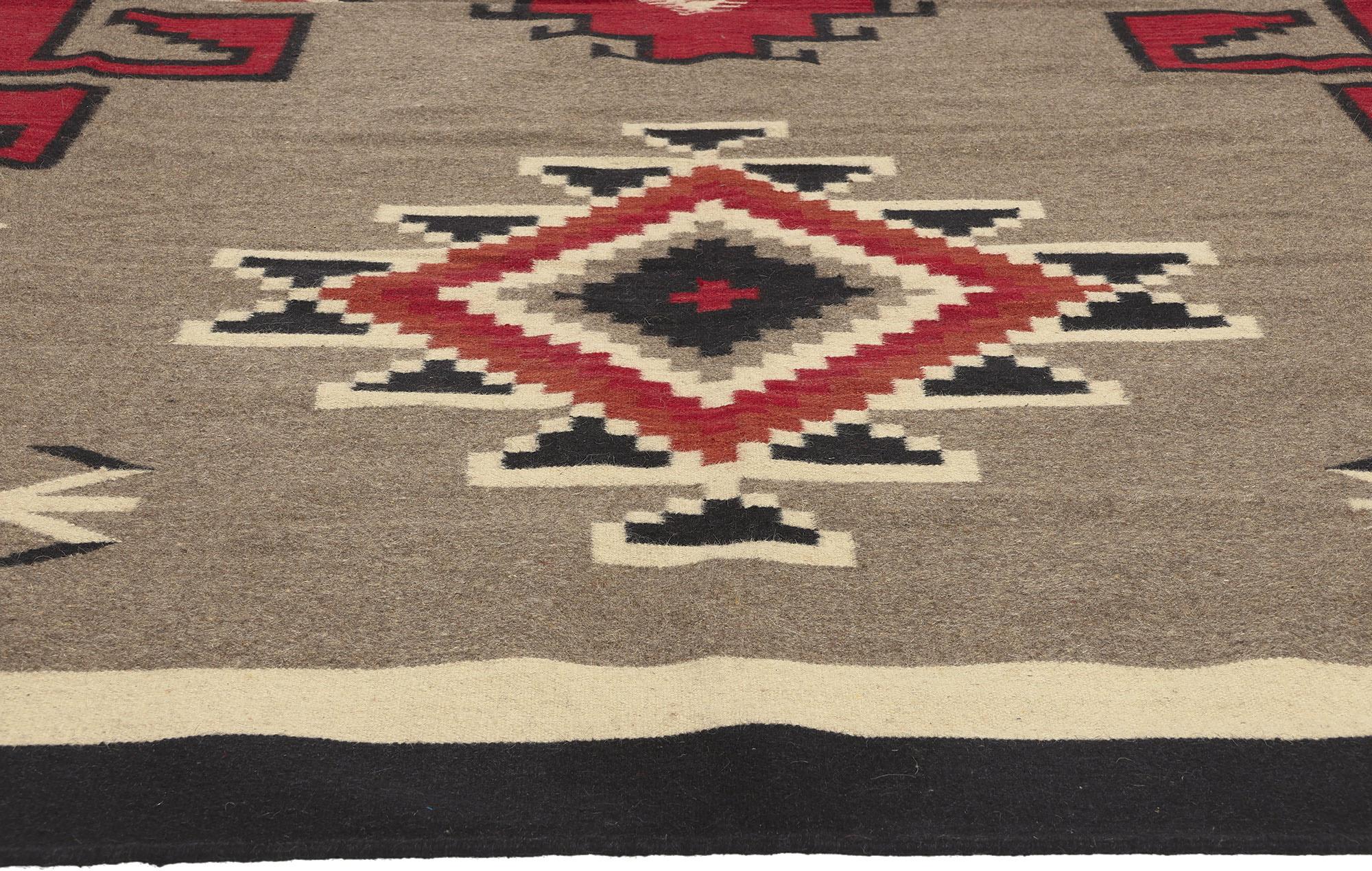 Hand-Woven Contemporary Santa Fe Southwest Modern Teec Nos Pos Navajo-Style Rug For Sale