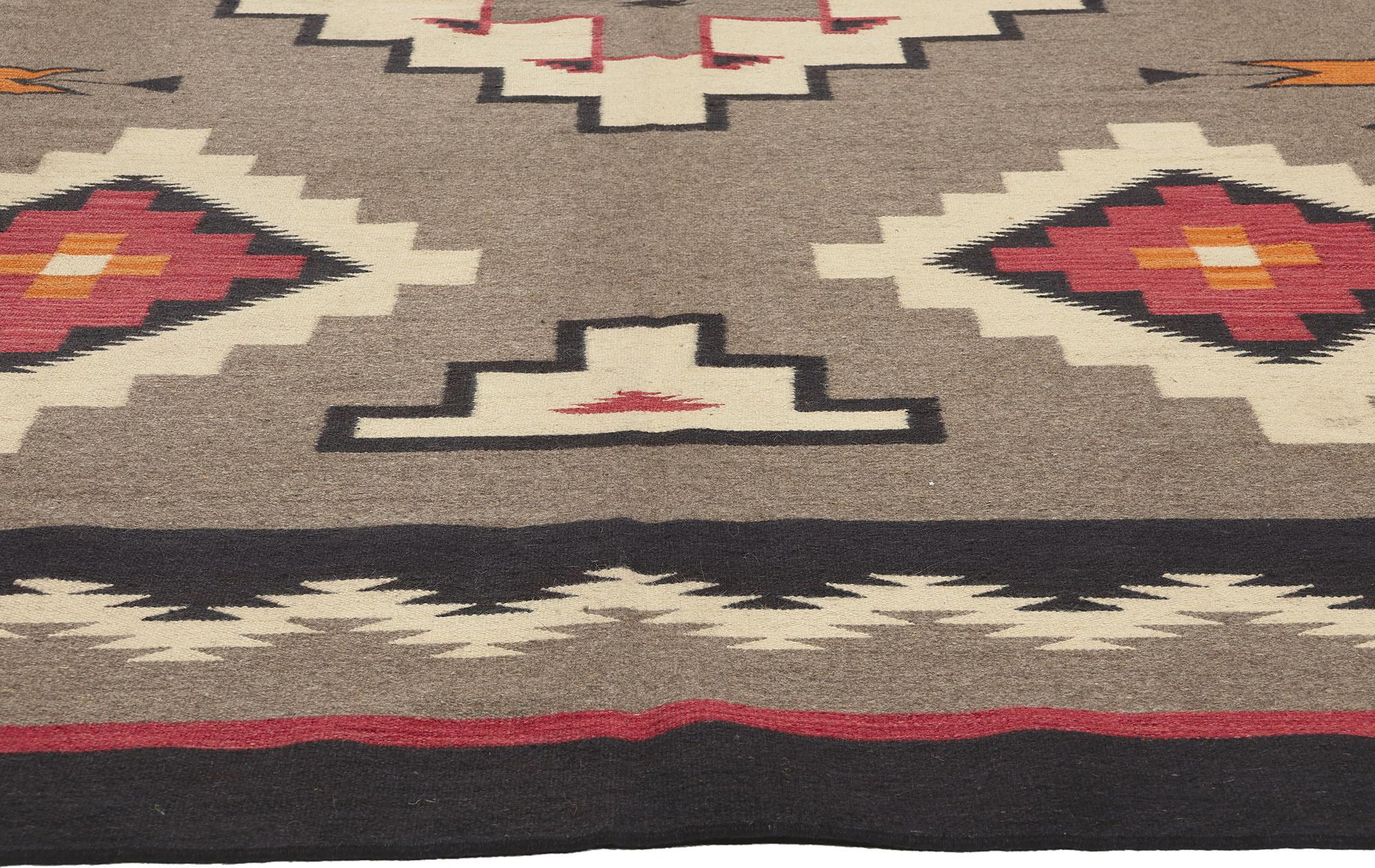 Hand-Woven Contemporary Santa Fe Southwest Modern Teec Nos Pos Navajo-Style Rug For Sale