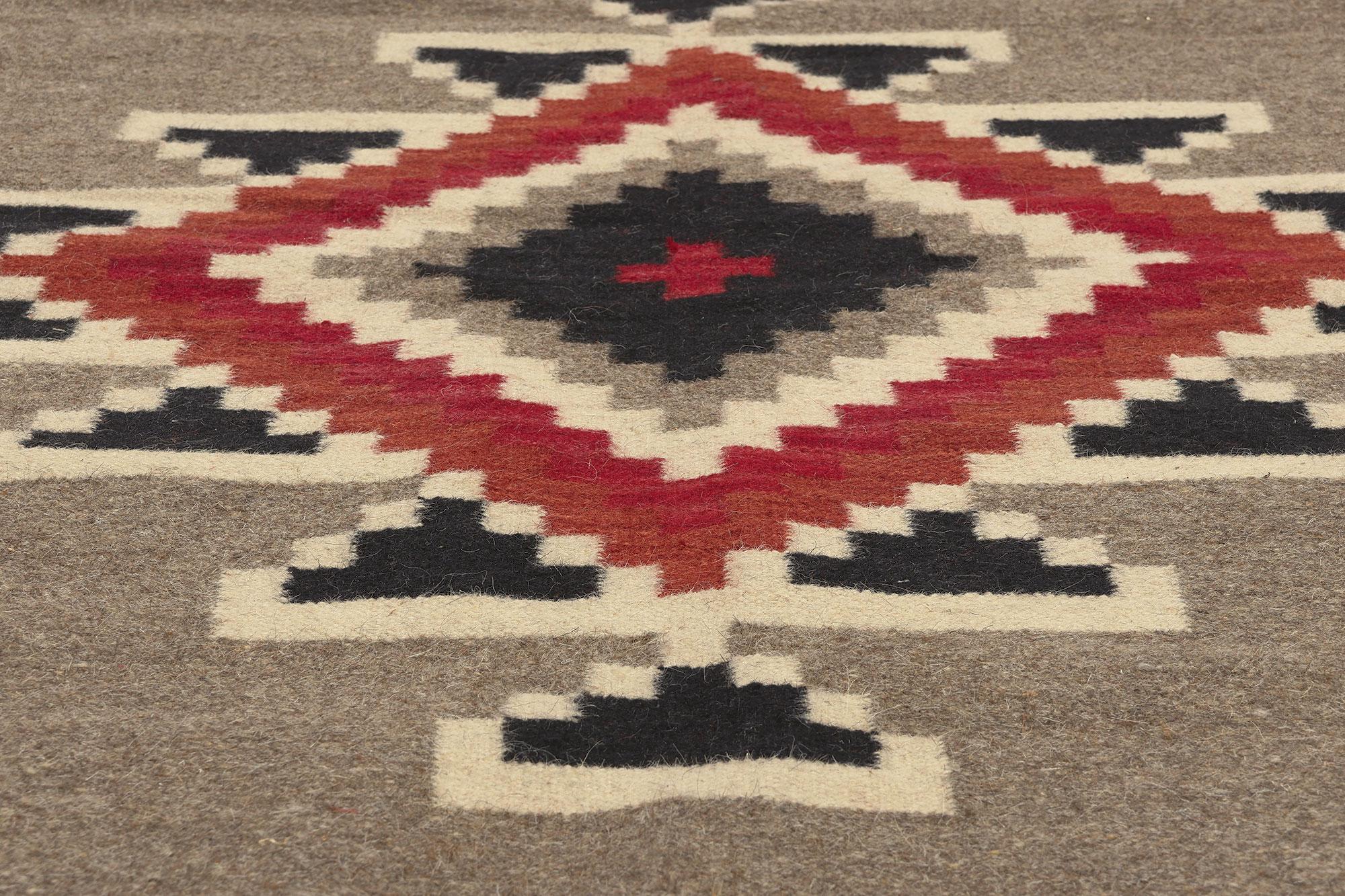 Alfombra contemporánea de tejido plano estilo navajo del suroeste del desierto de Santa Fe Tejido a mano en venta