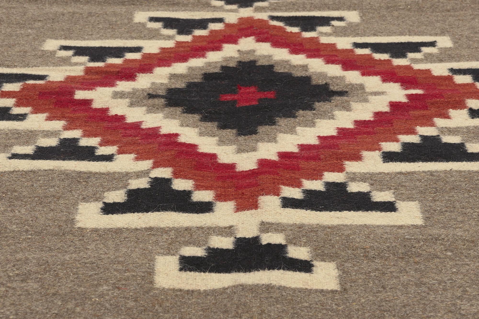 Contemporary Santa Fe Southwest Modern Teec Nos Pos Navajo-Style Rug In New Condition For Sale In Dallas, TX