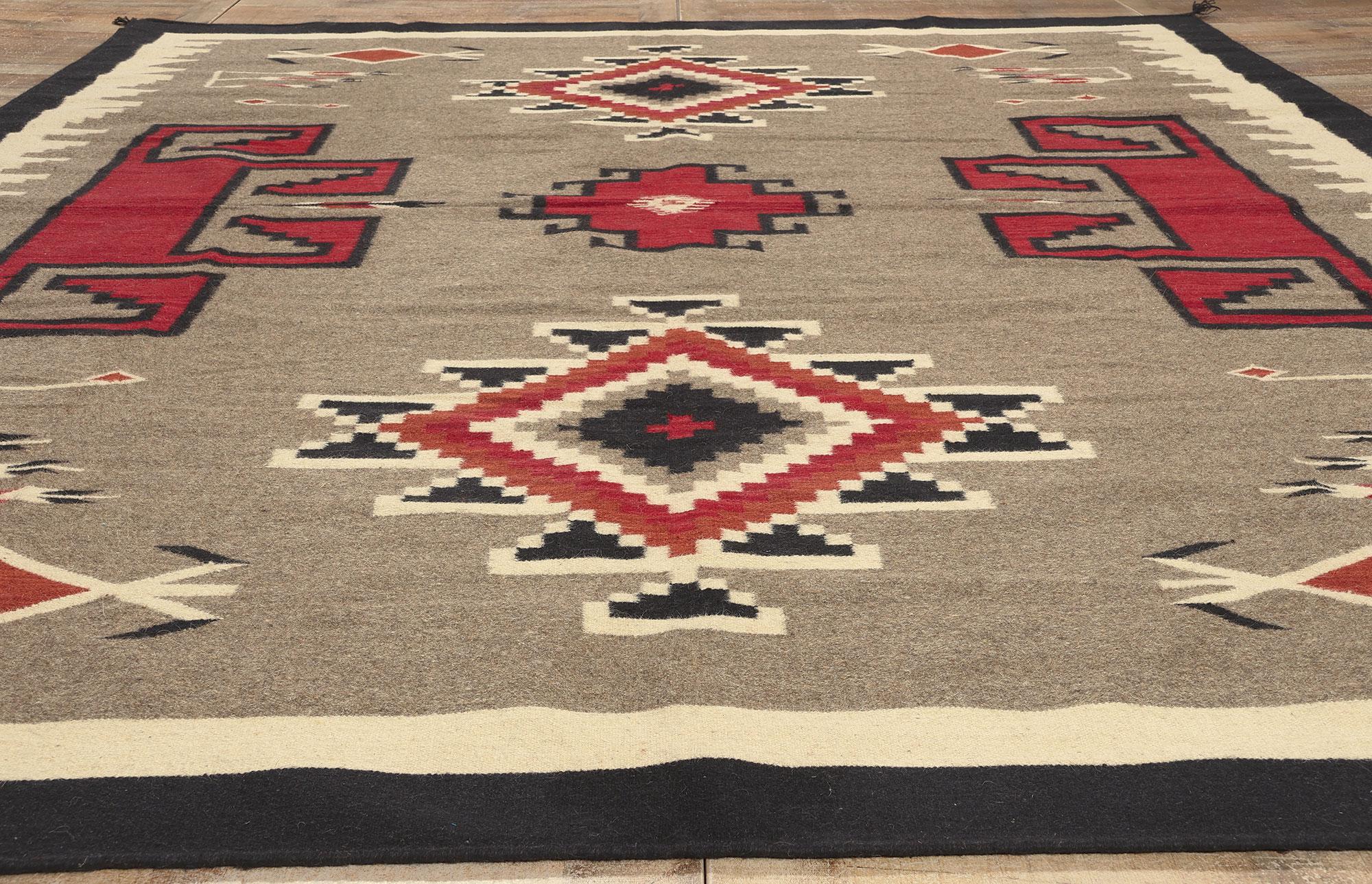 Contemporary Santa Fe Southwest Modern Teec Nos Pos Navajo-Style Rug For Sale 2