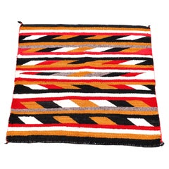 Southwest Naative American Indian Navajo Wool Rug, Chevron Pattern, 20th C