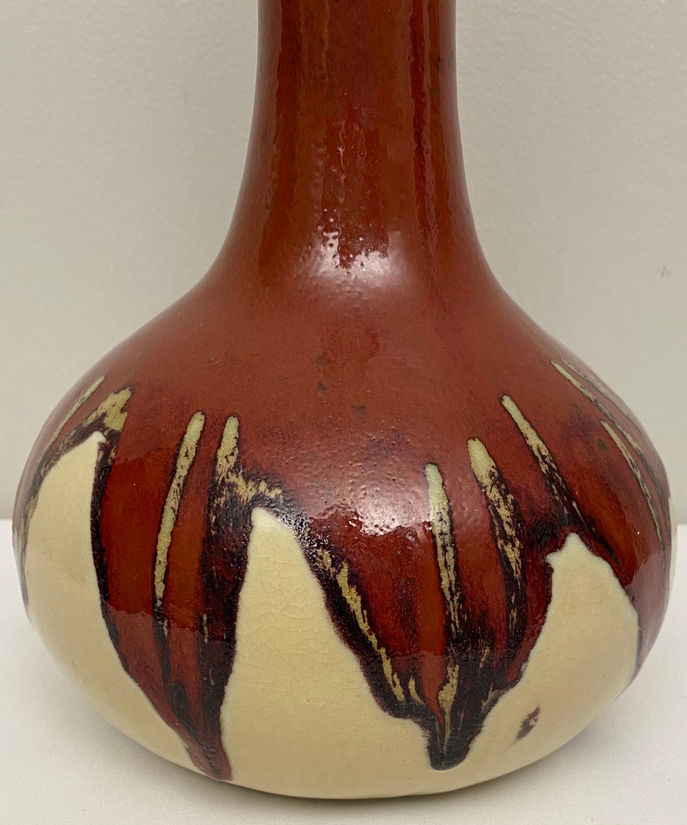 Hand-Crafted Southwest Native American Style Ceramic Flower Vase For Sale