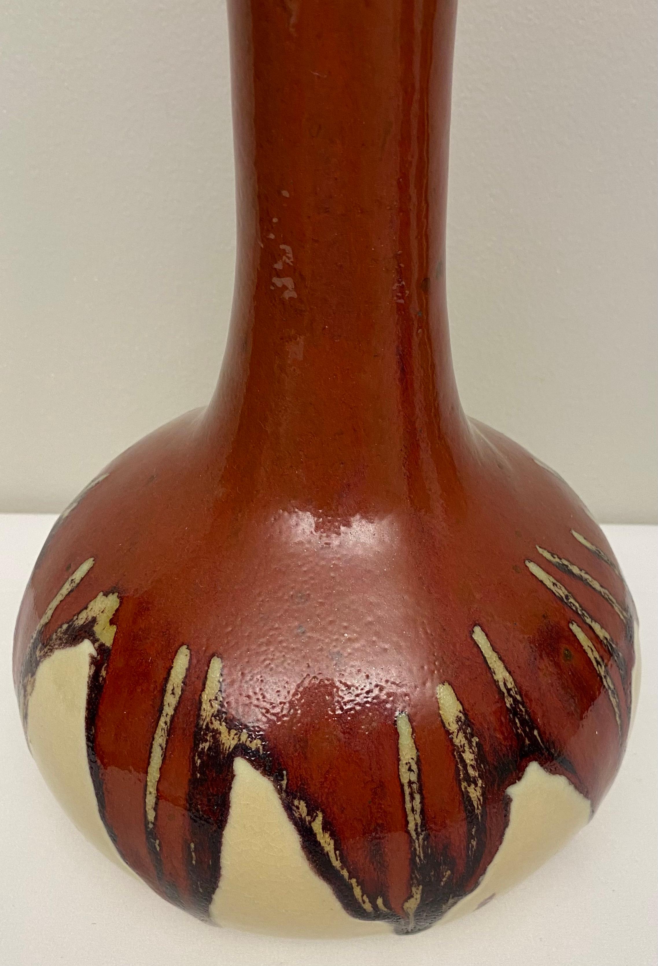Southwest Native American Style Ceramic Flower Vase In Good Condition For Sale In Miami, FL