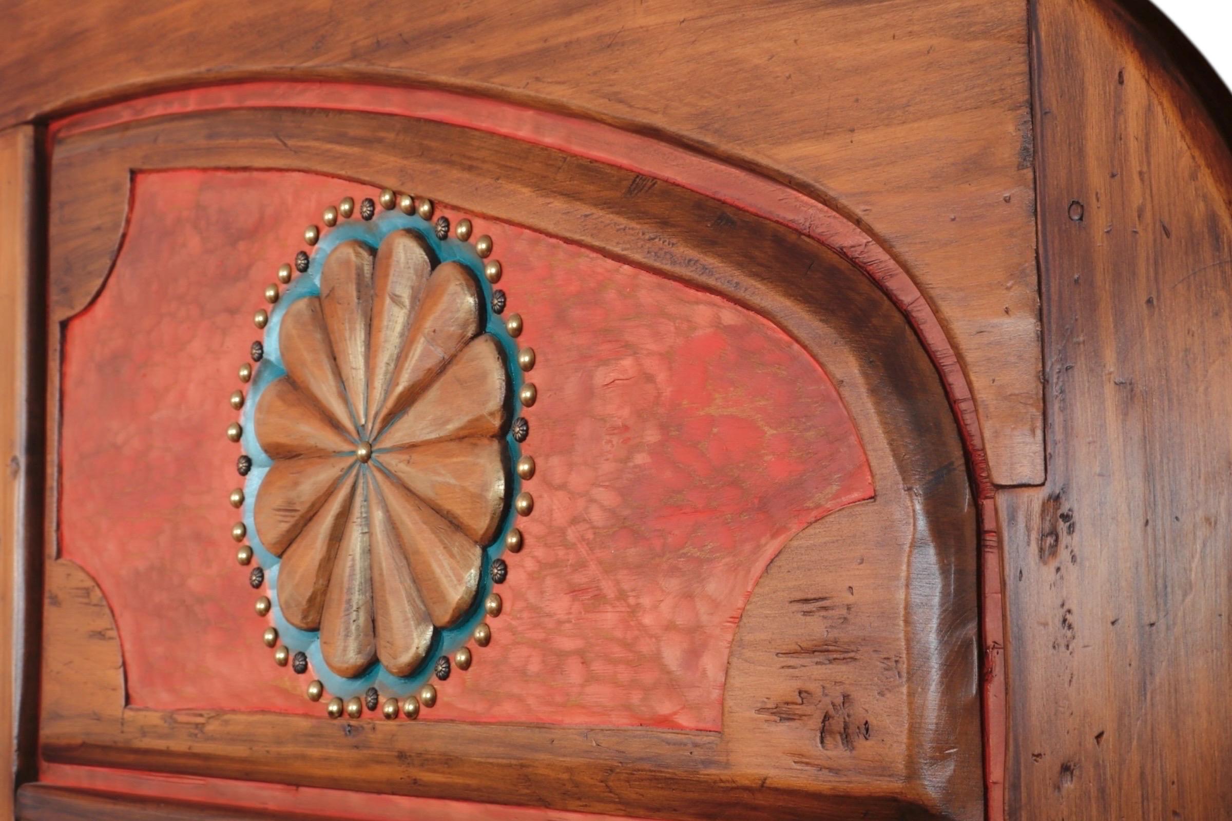 Southwest Spanish Craftsman King Size Headboard In Good Condition For Sale In Bradenton, FL
