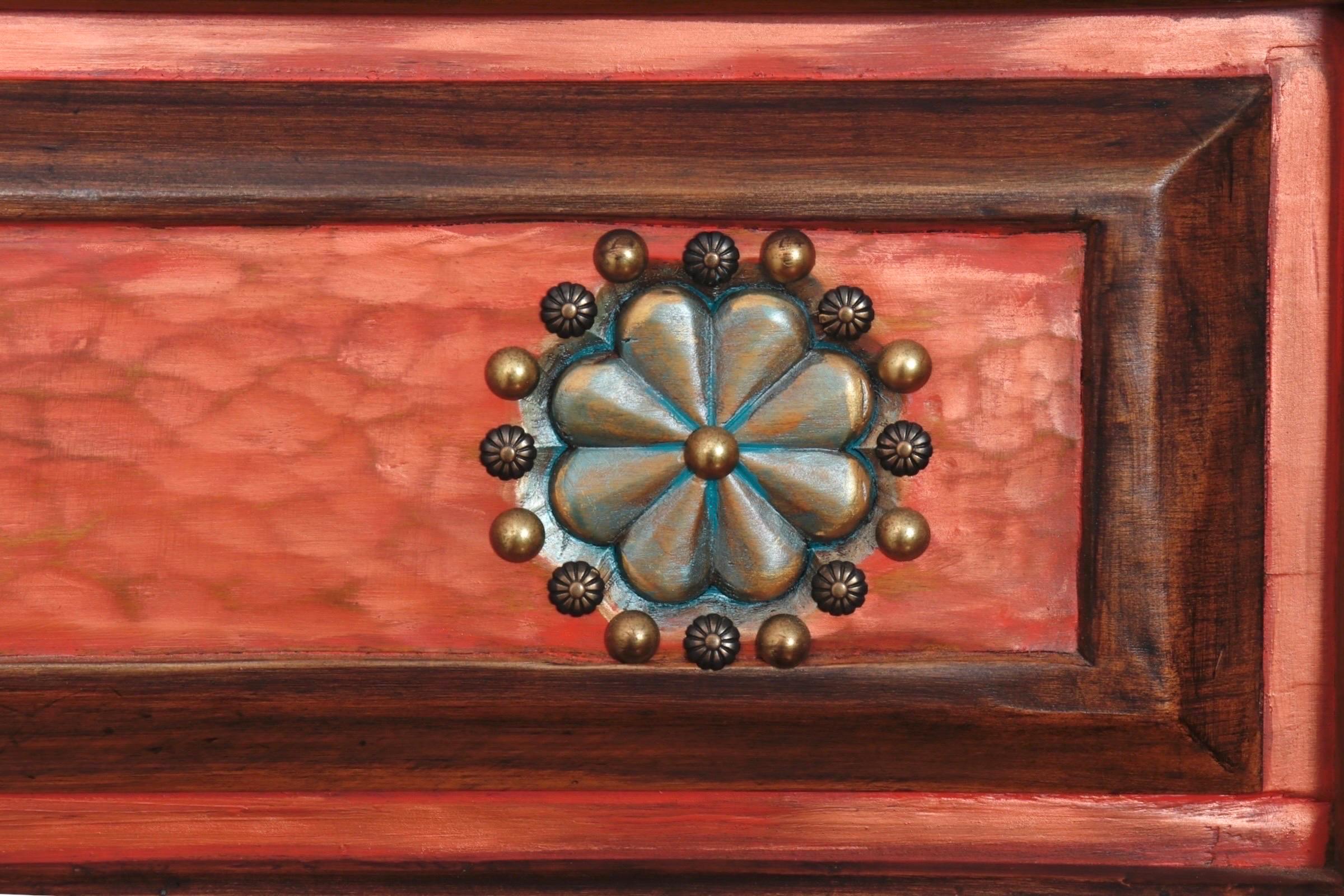 20th Century Southwest Spanish Craftsman King Size Headboard For Sale