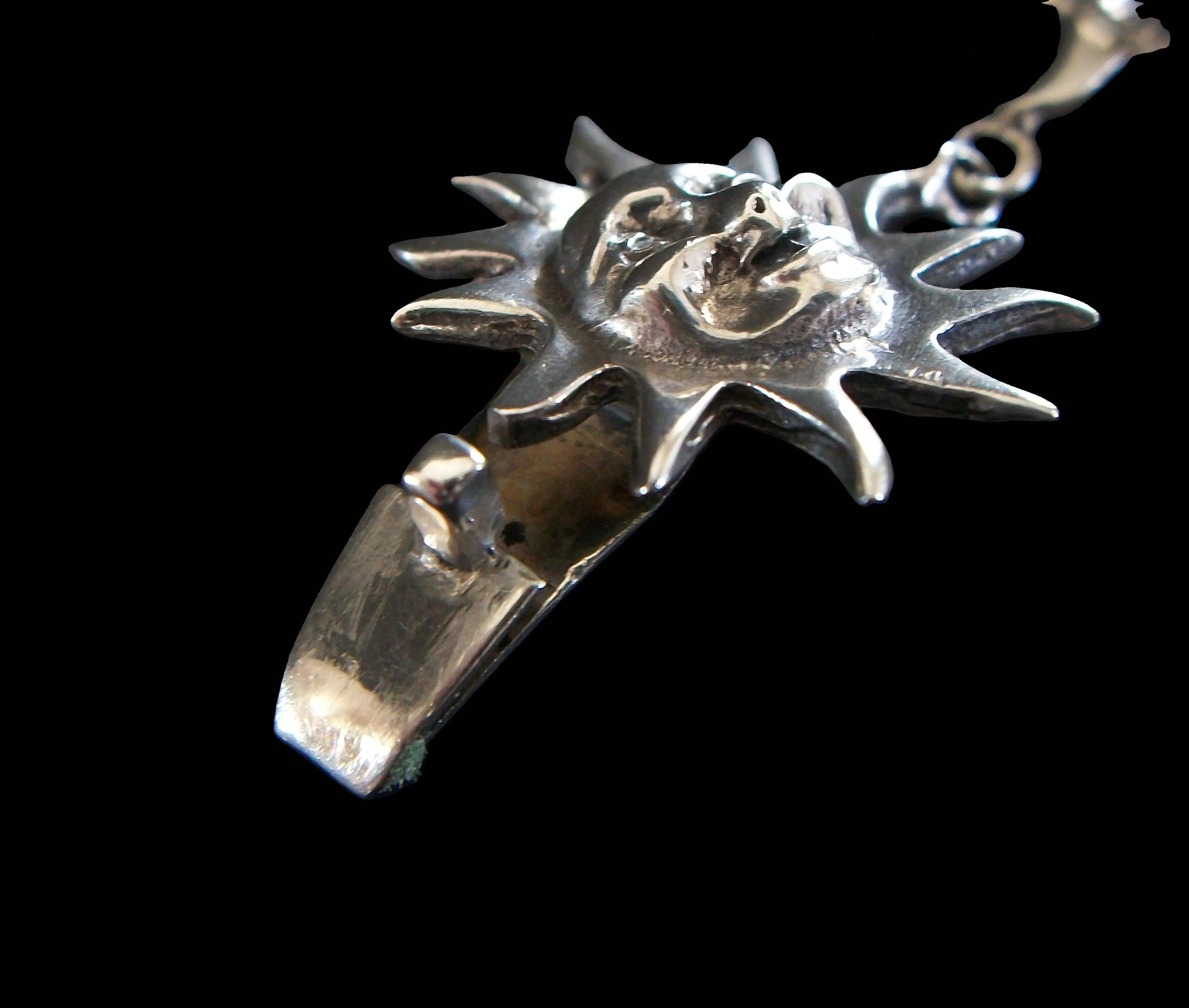Pulsera de eslabones Sunburst del suroeste de plata de ley - Estados Unidos - Circa 1970's en venta 3
