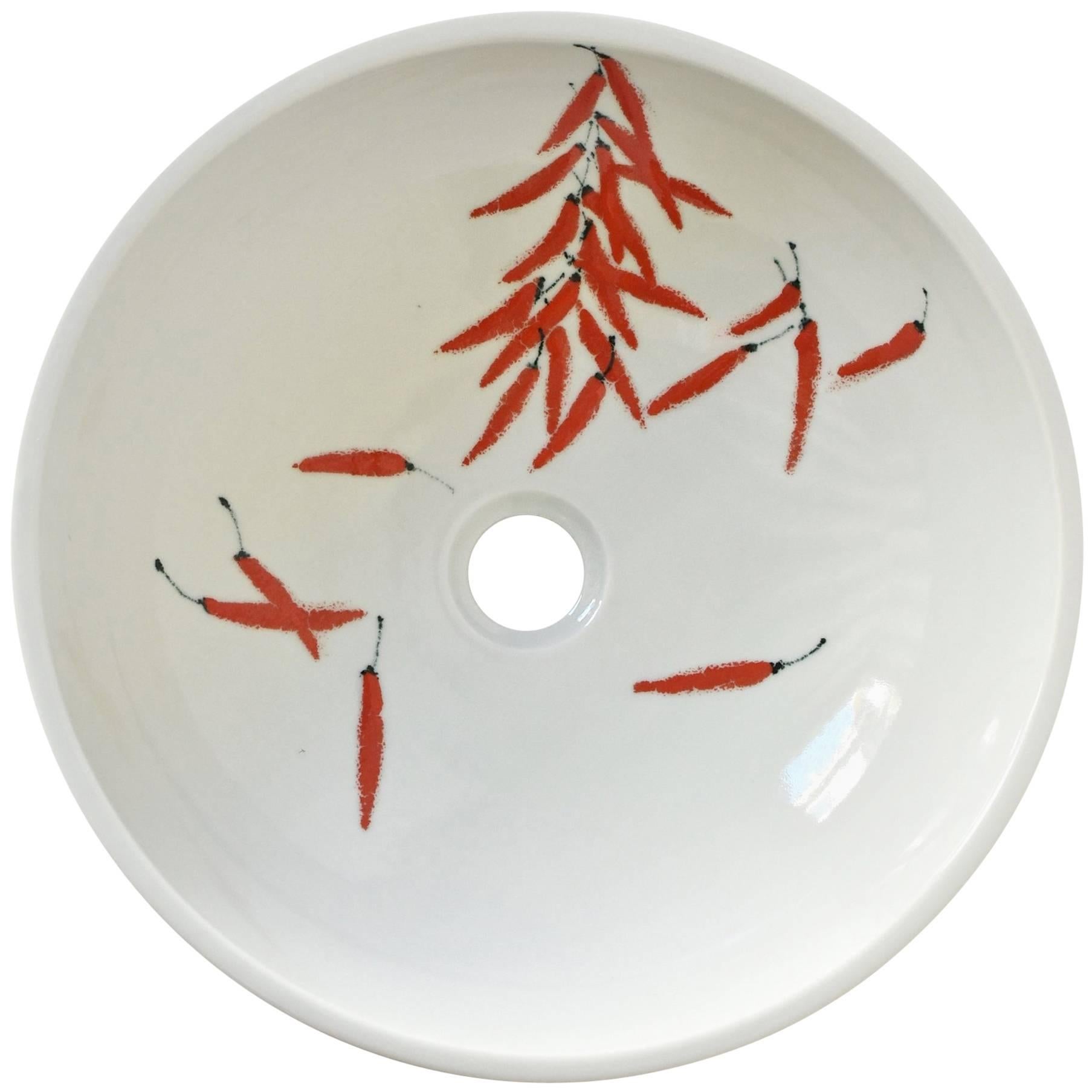 Southwest Style Keramik Waschbecken Pflanzer Red Hot Pepper