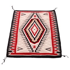 Southwestern American Indian Navajo Eye Dazzler Hand Woven Wool Rug, 20th C