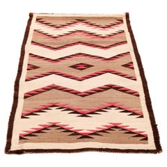 Southwestern American Indian Navajo Eye Dazzler Hand Woven Wool Rug, 20th C