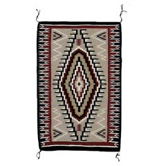 Southwestern American Indian Navajo Eye Dazzler Hand Woven Wool Rug, 20th C.