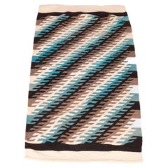 Southwestern American Indian Navajo Hand Woven Wool Rug, Stripe Pattern, c1920