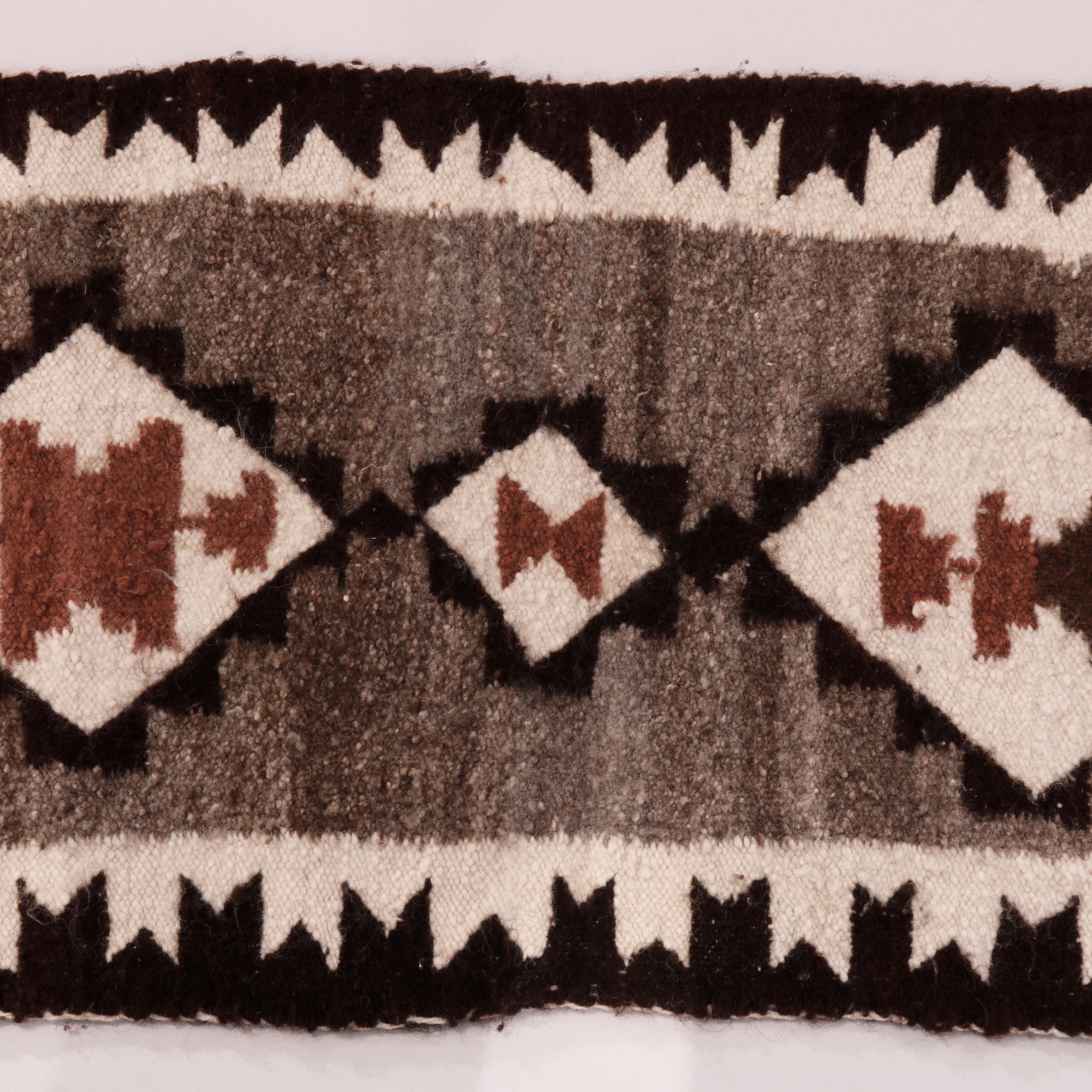 Native American Southwestern American Indian Navajo Triple Medallion Hand Woven Wool Rug, 20th C