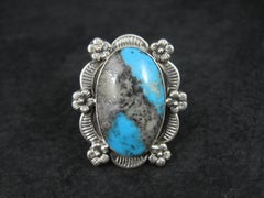 Southwestern Boulder Turquoise Ring Sterling Silver Size 7