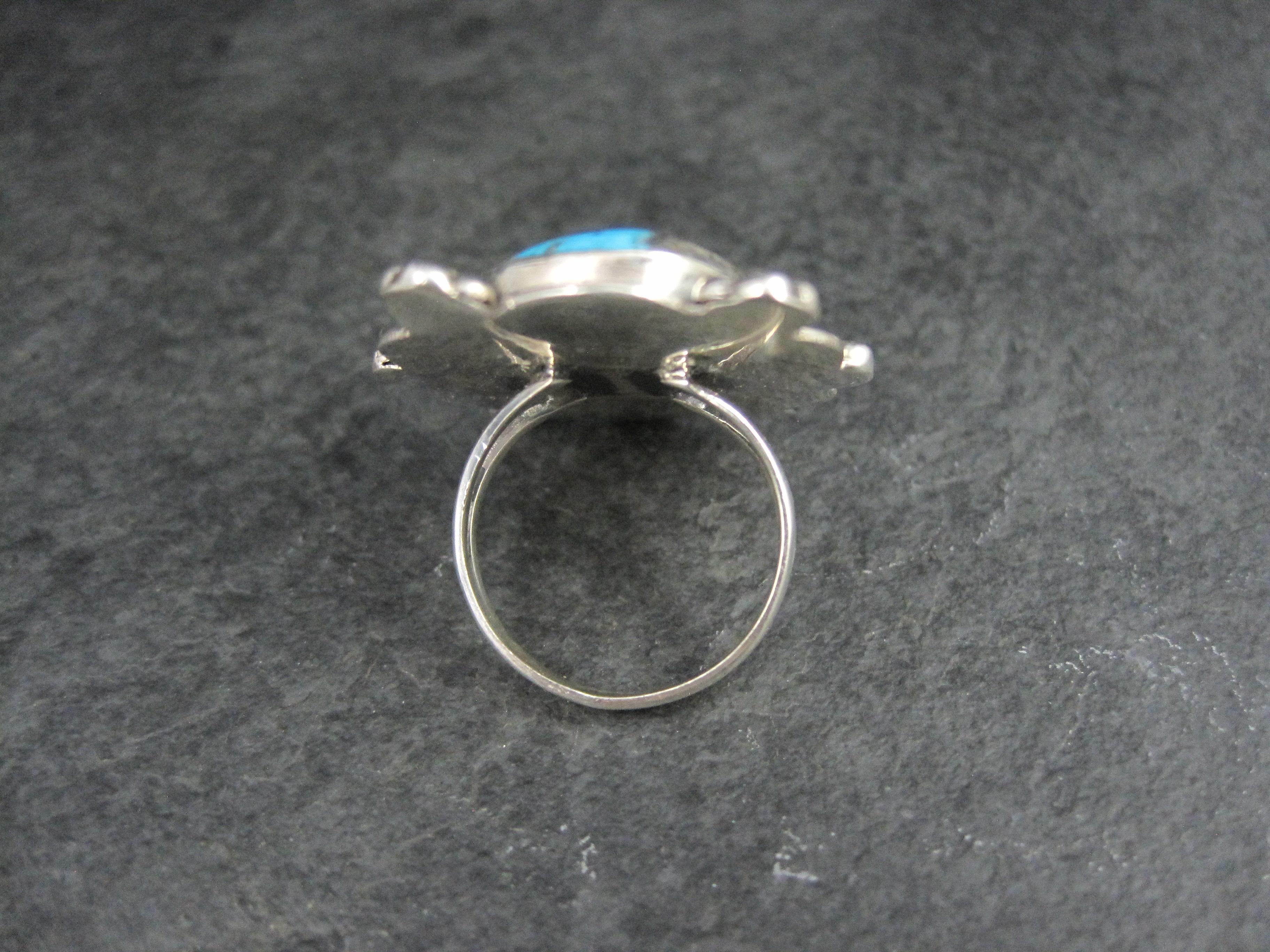Women's Southwestern Boulder Turquoise Ring Sterling Silver Size 7 For Sale
