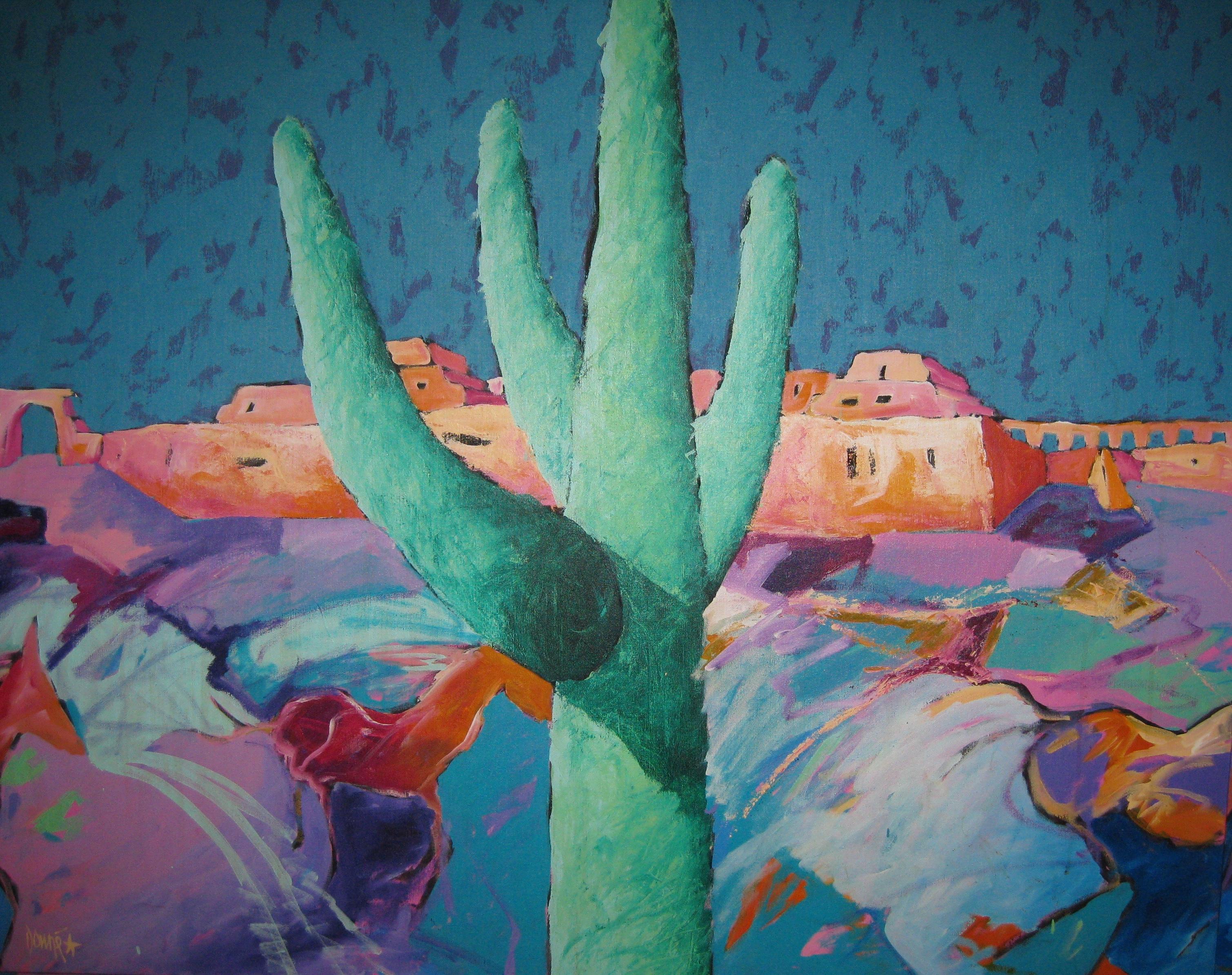 Southwestern modern contemporary oil painting on canvas by Downe Burns.
Downe Burns is a notable artist from Texas. He is largely a self-taught artist with a distinct style that has almost universal appeal. Downe’s desire is to create works that