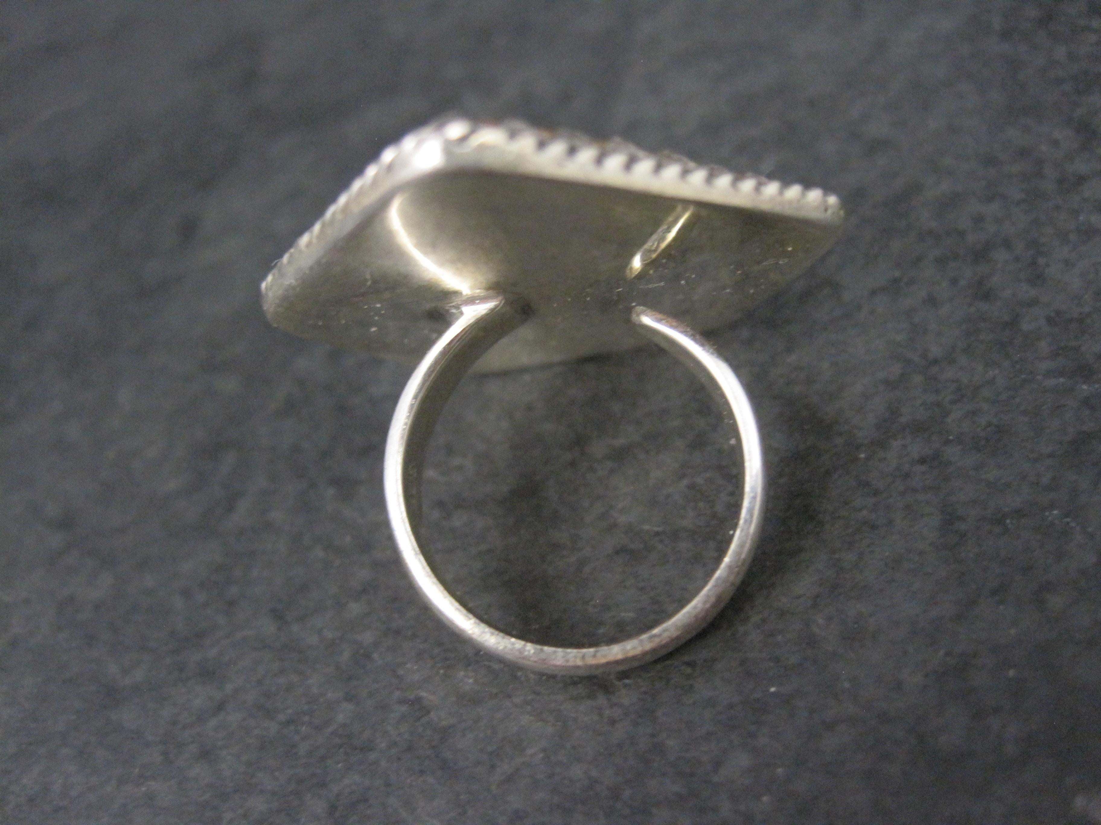 Anello di diaspro Southwestern Deer Fawn Misura 7 A. Silver In condizioni ottime in vendita a Webster, SD