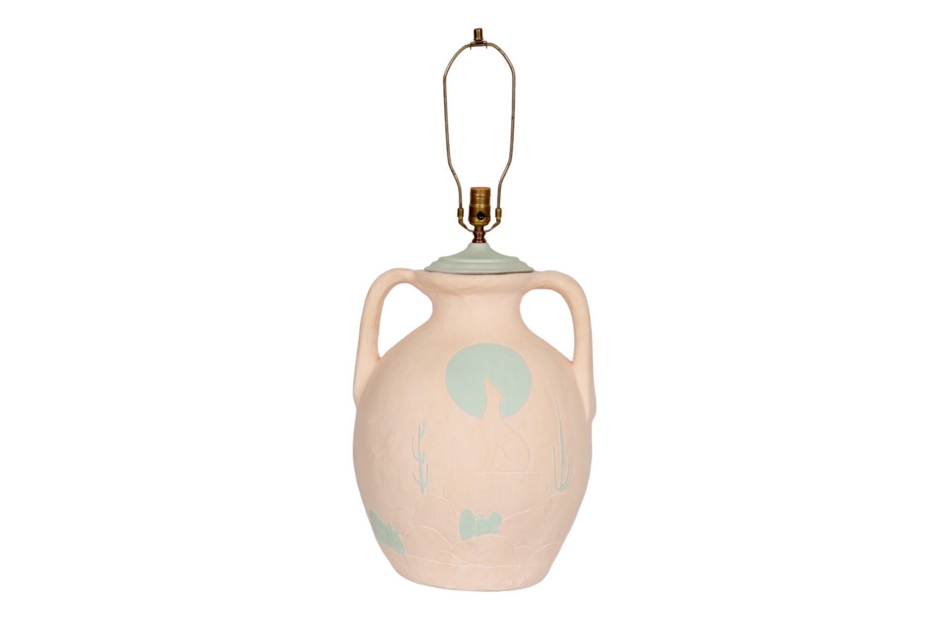 Southwestern Earthenware Amphora Table Lamp For Sale 7