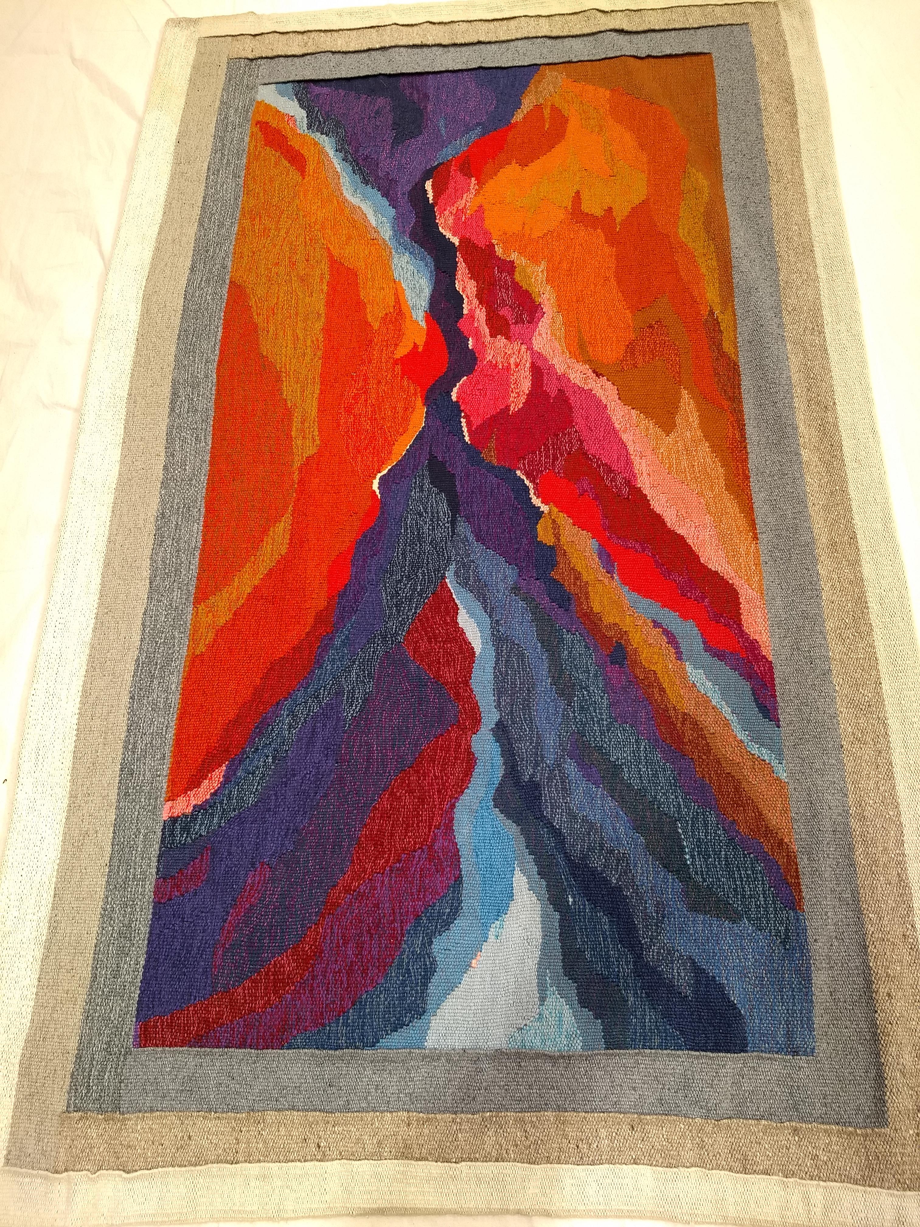 Vintage Tapestry Capturing the Sunset Colors in the American Southwest Landscape For Sale 3
