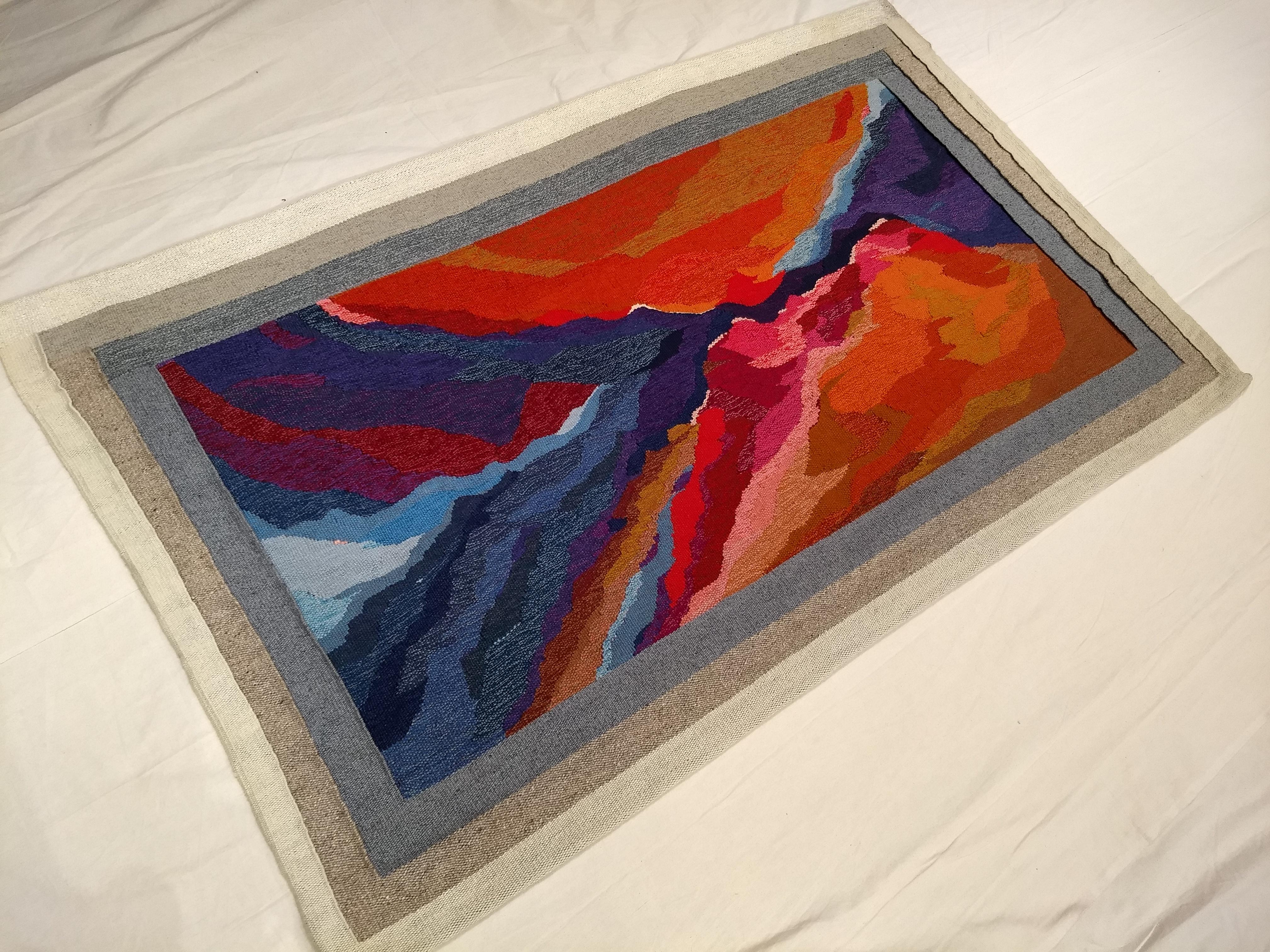 Vintage Tapestry Capturing the Sunset Colors in the American Southwest Landscape For Sale 4